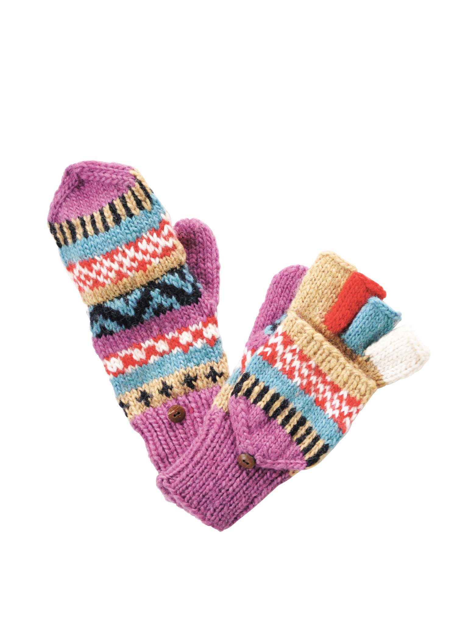 手編みリサイクルウール・手袋