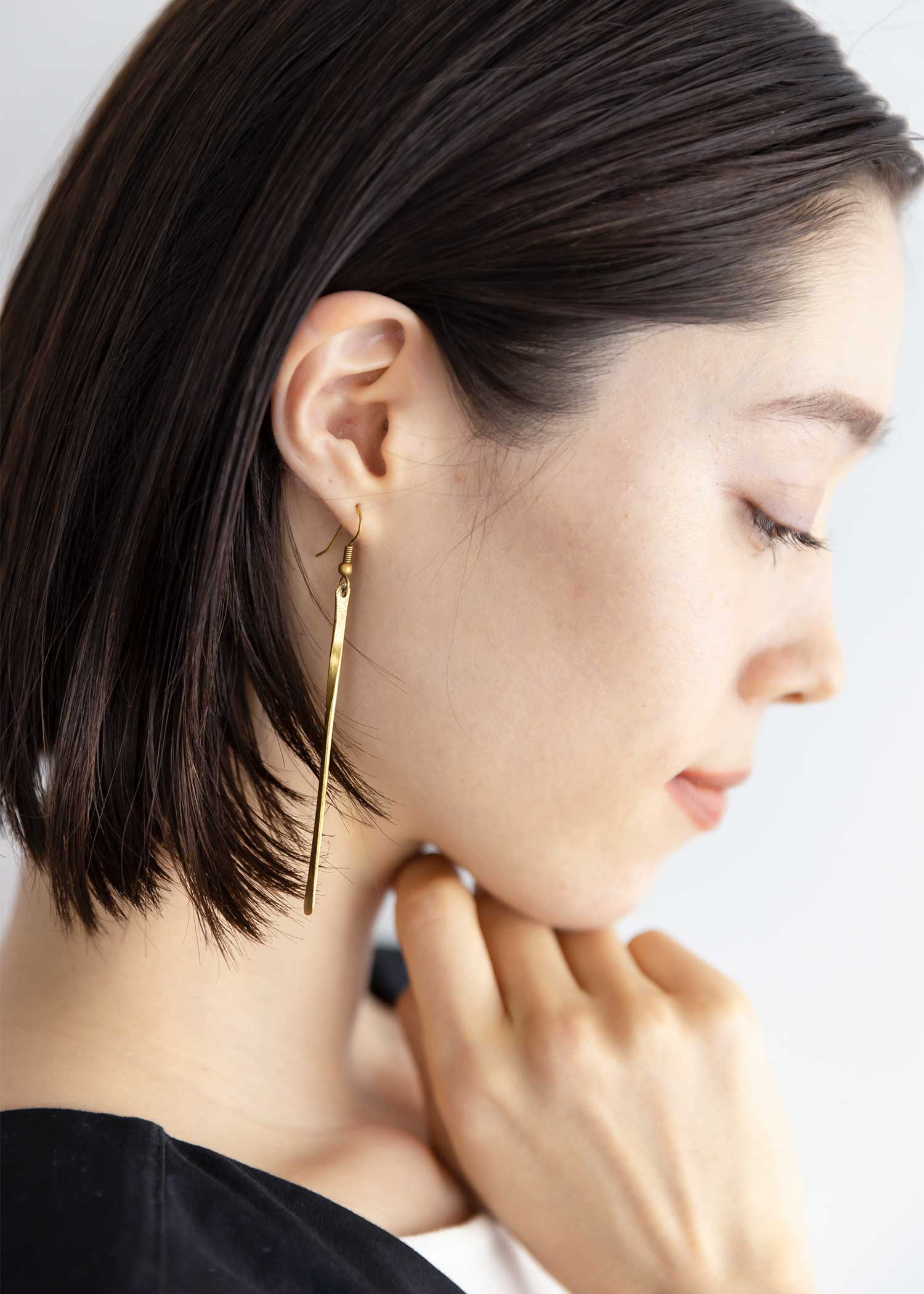 ブラスプレートピアス・ツイスト