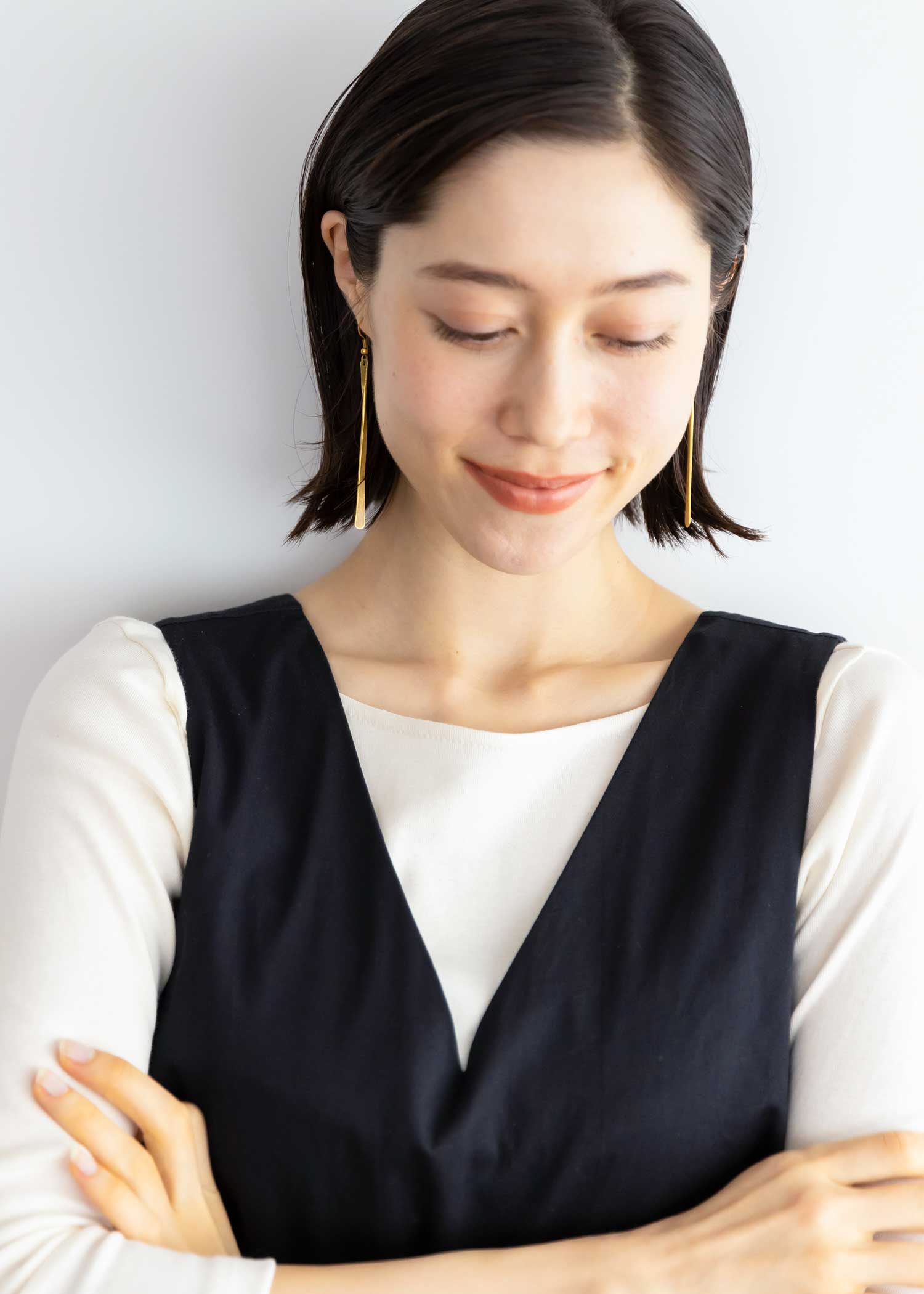 ブラスプレートピアス・ツイスト
