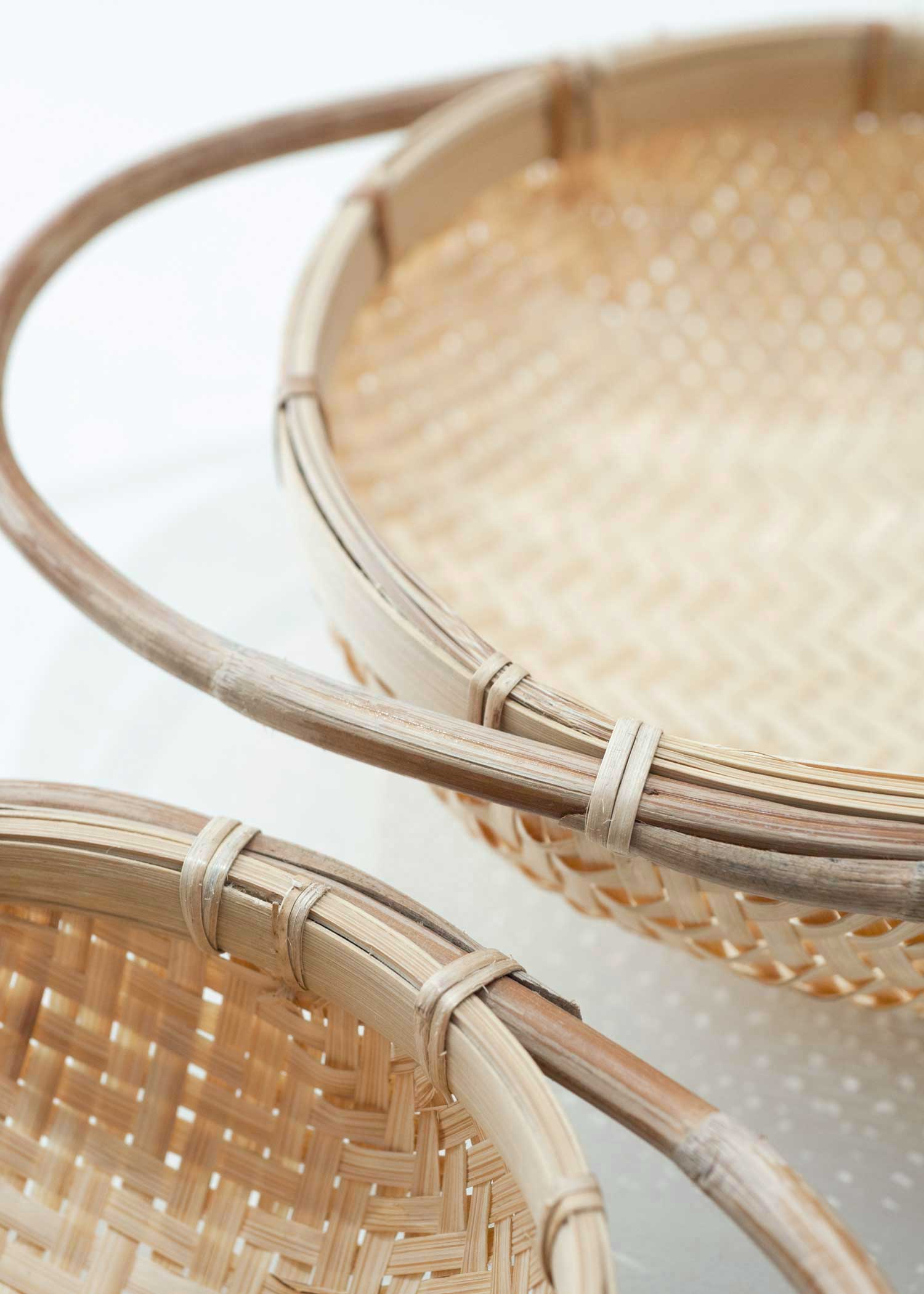 ハンドルつき竹ザル(2個セット)