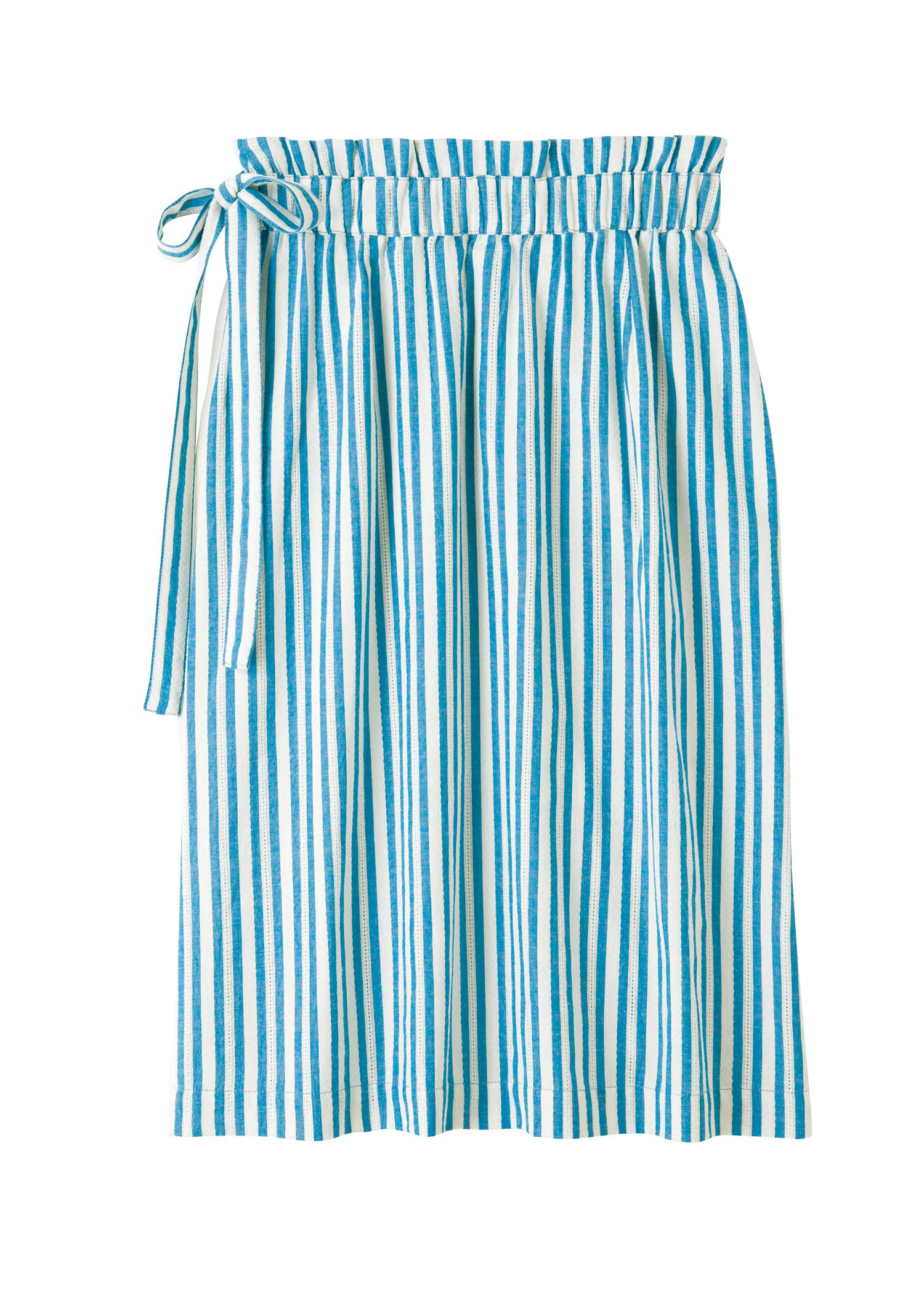 手織りストライプラップスカート