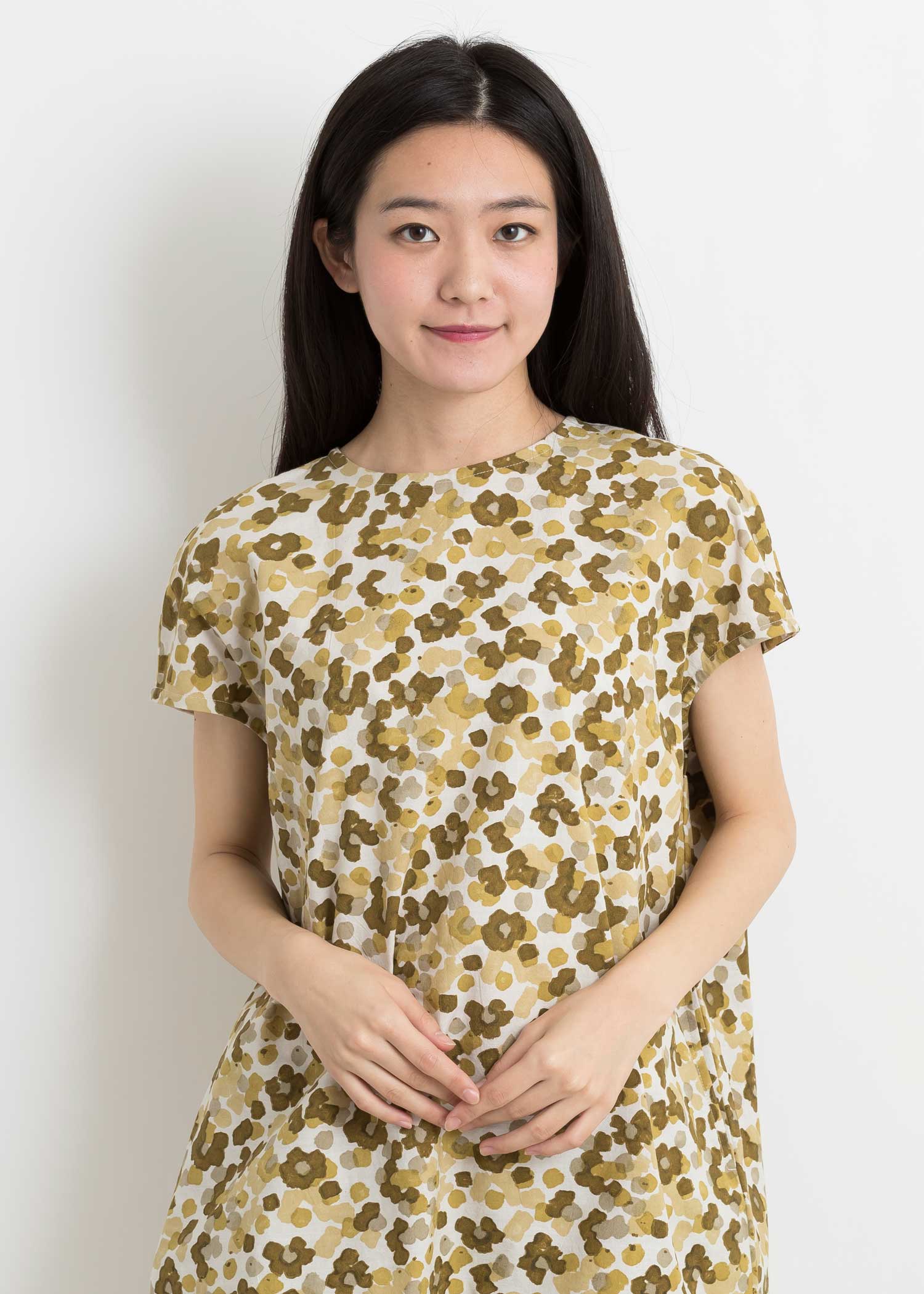 ペタルドットプリント ボクシーワンピース
