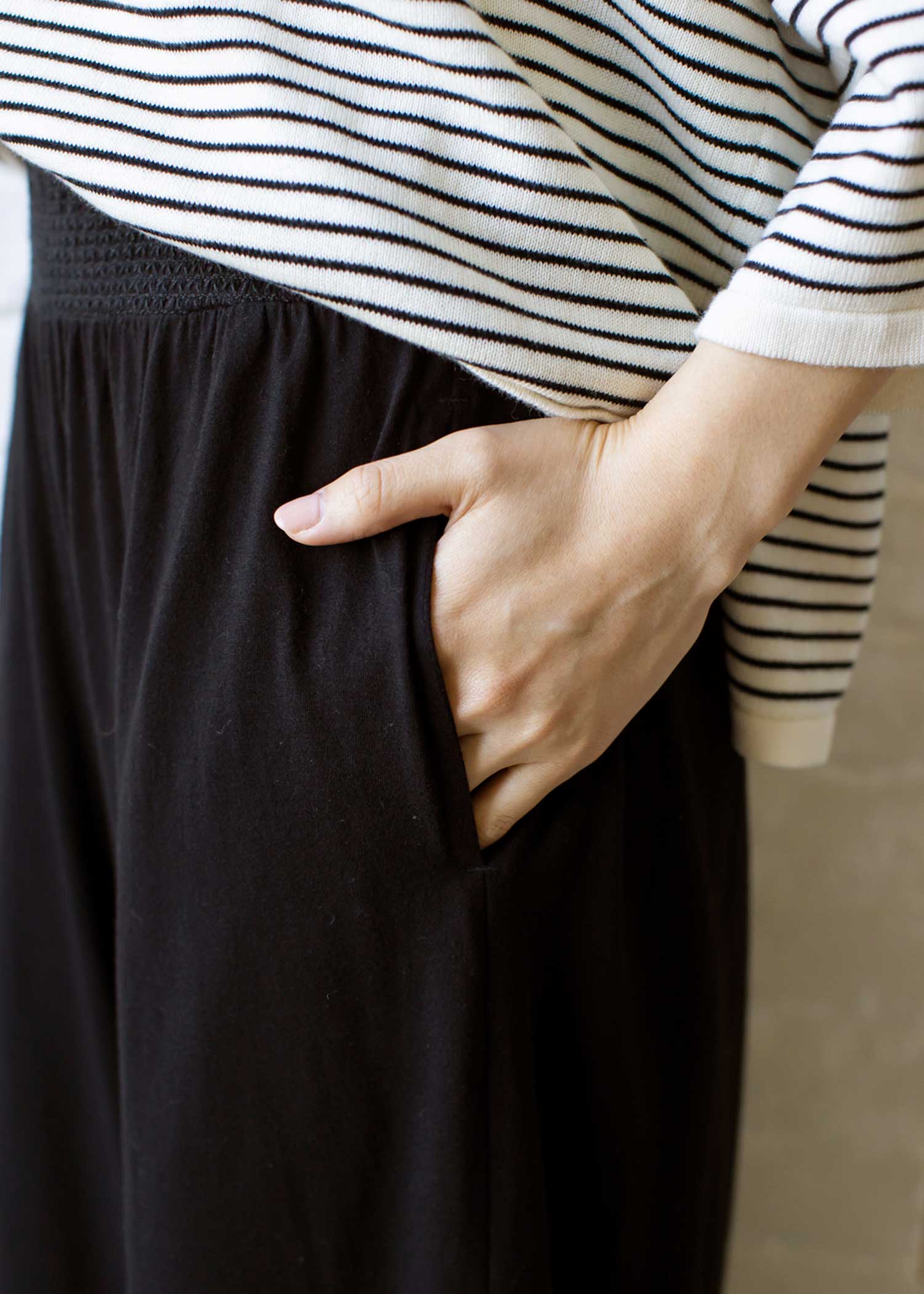 オーガニックコットン天竺ウエストシャーリングパンツ