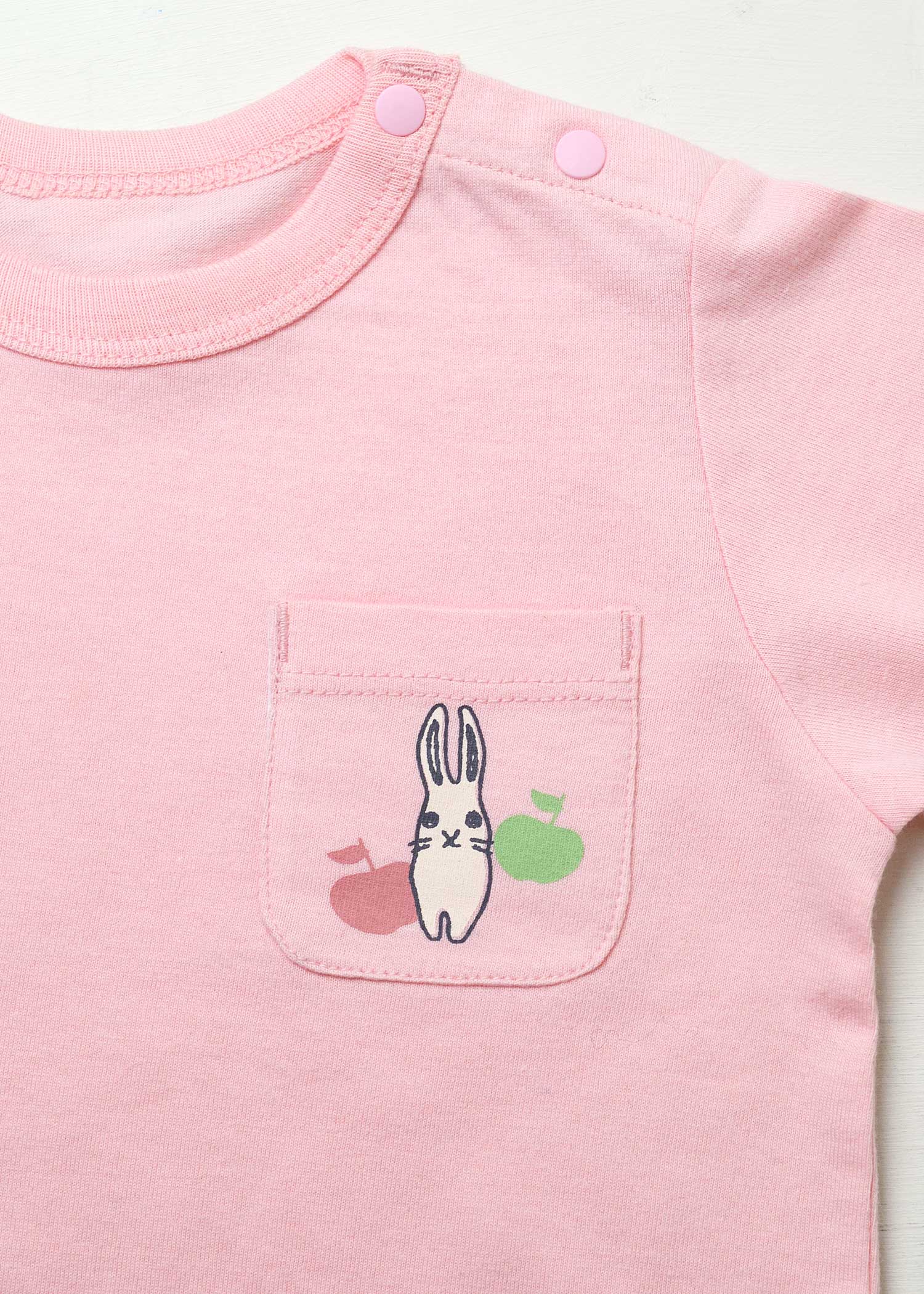 オーガニックコットンベビーラビットプリントTシャツ