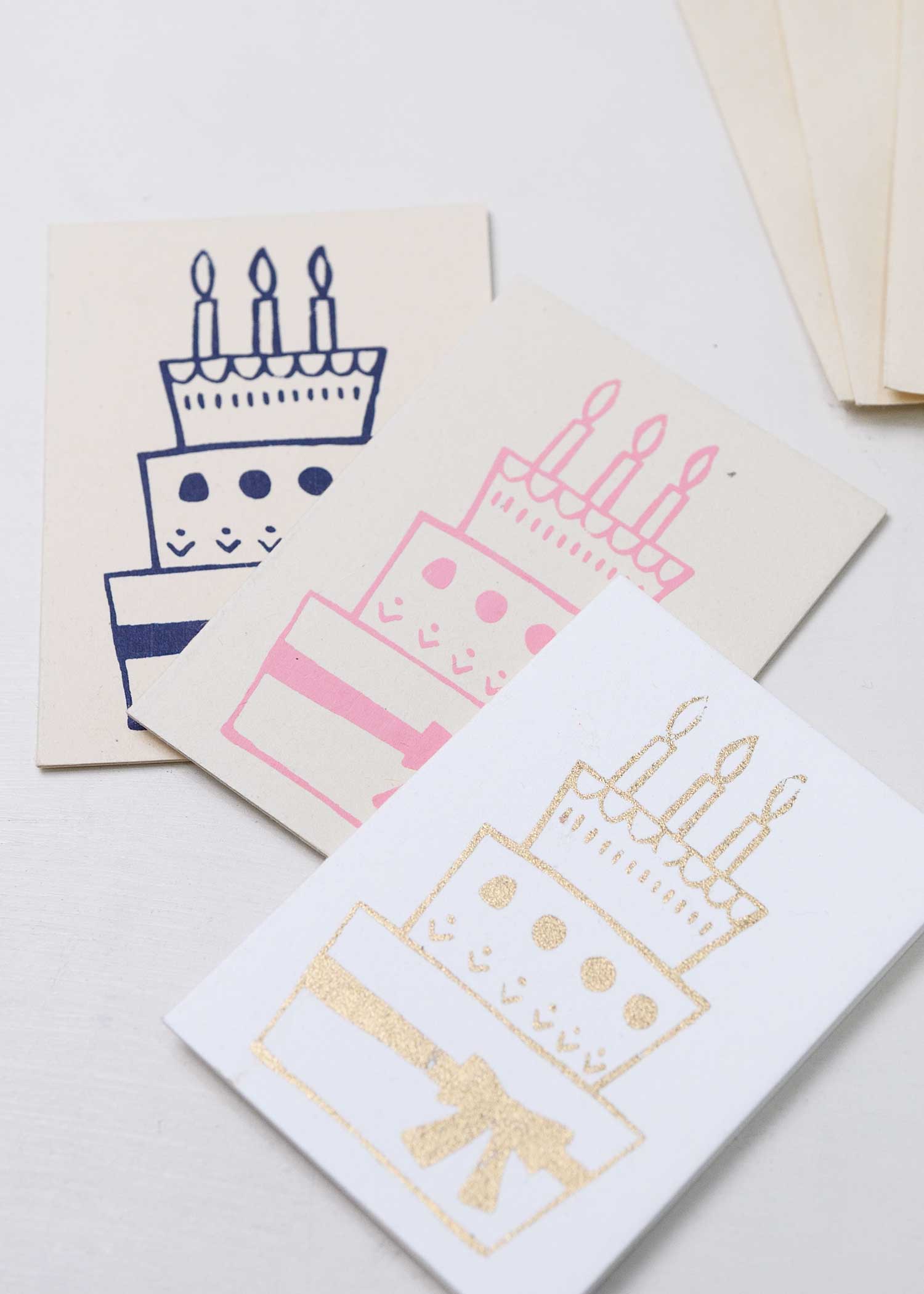 手漉き紙のミニグリーティングカード(3枚セット)