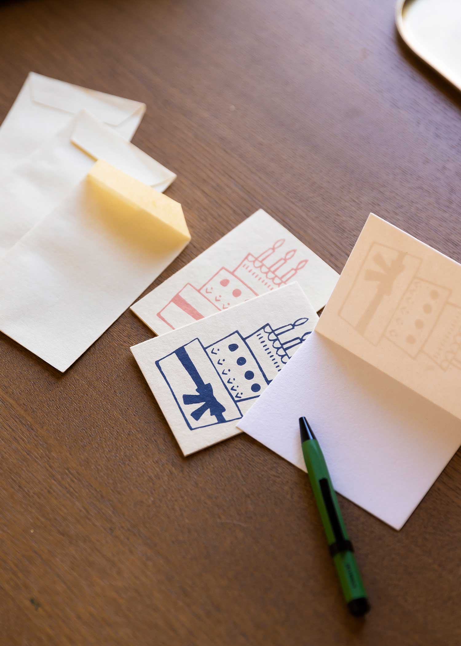 手漉き紙のミニグリーティングカード(3枚セット)