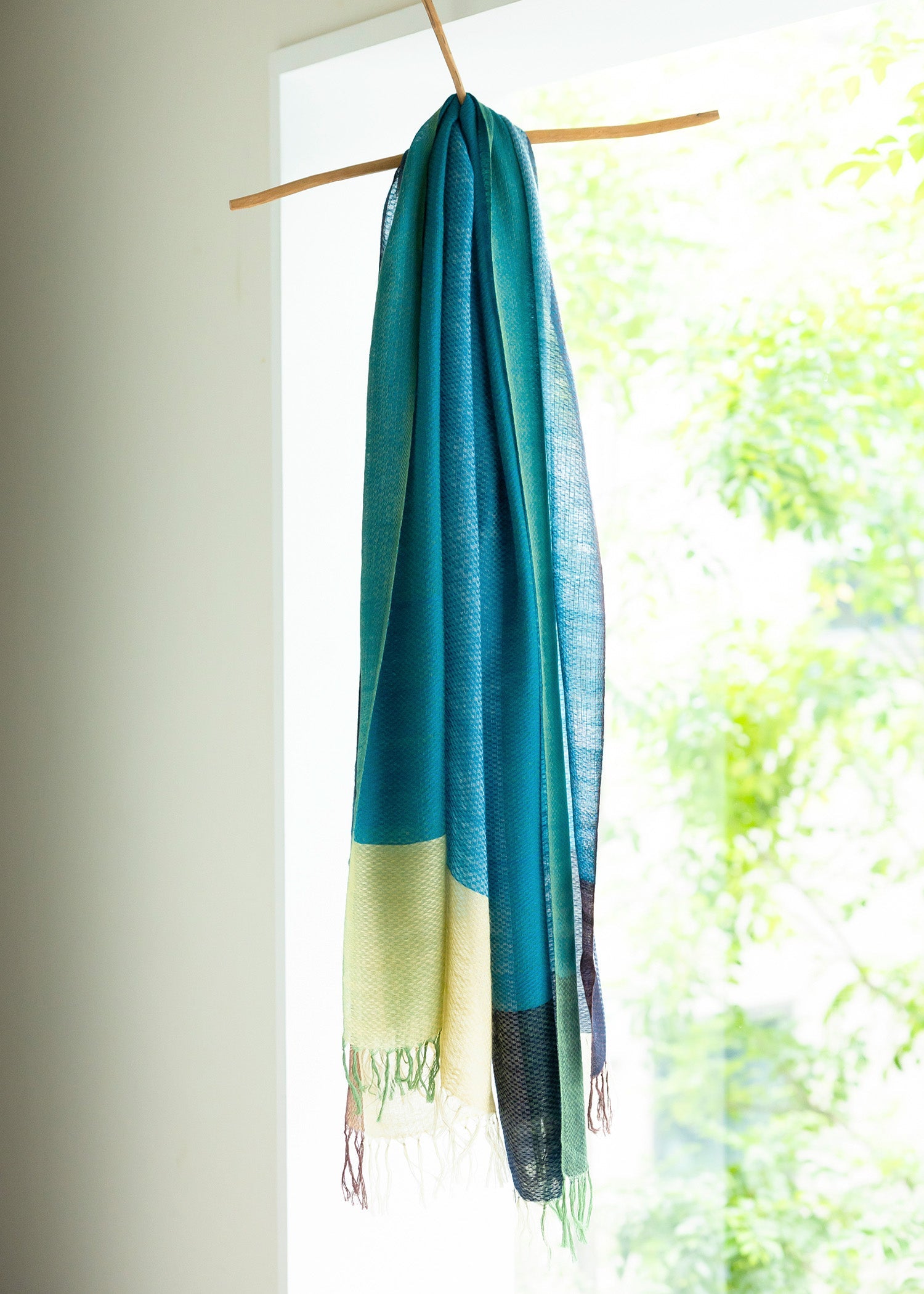 手織りウール&コットンストール