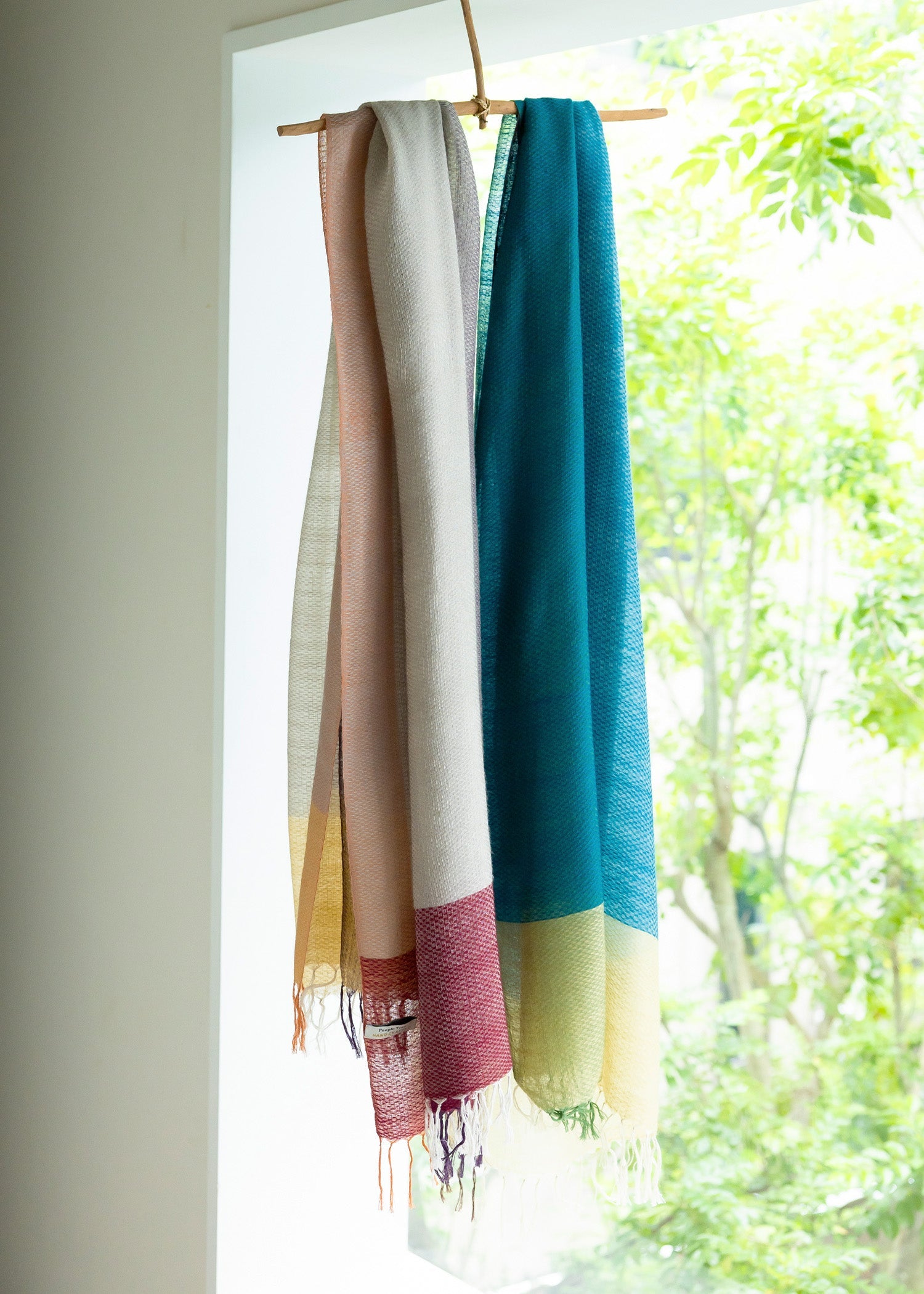 手織りウール&コットンストール