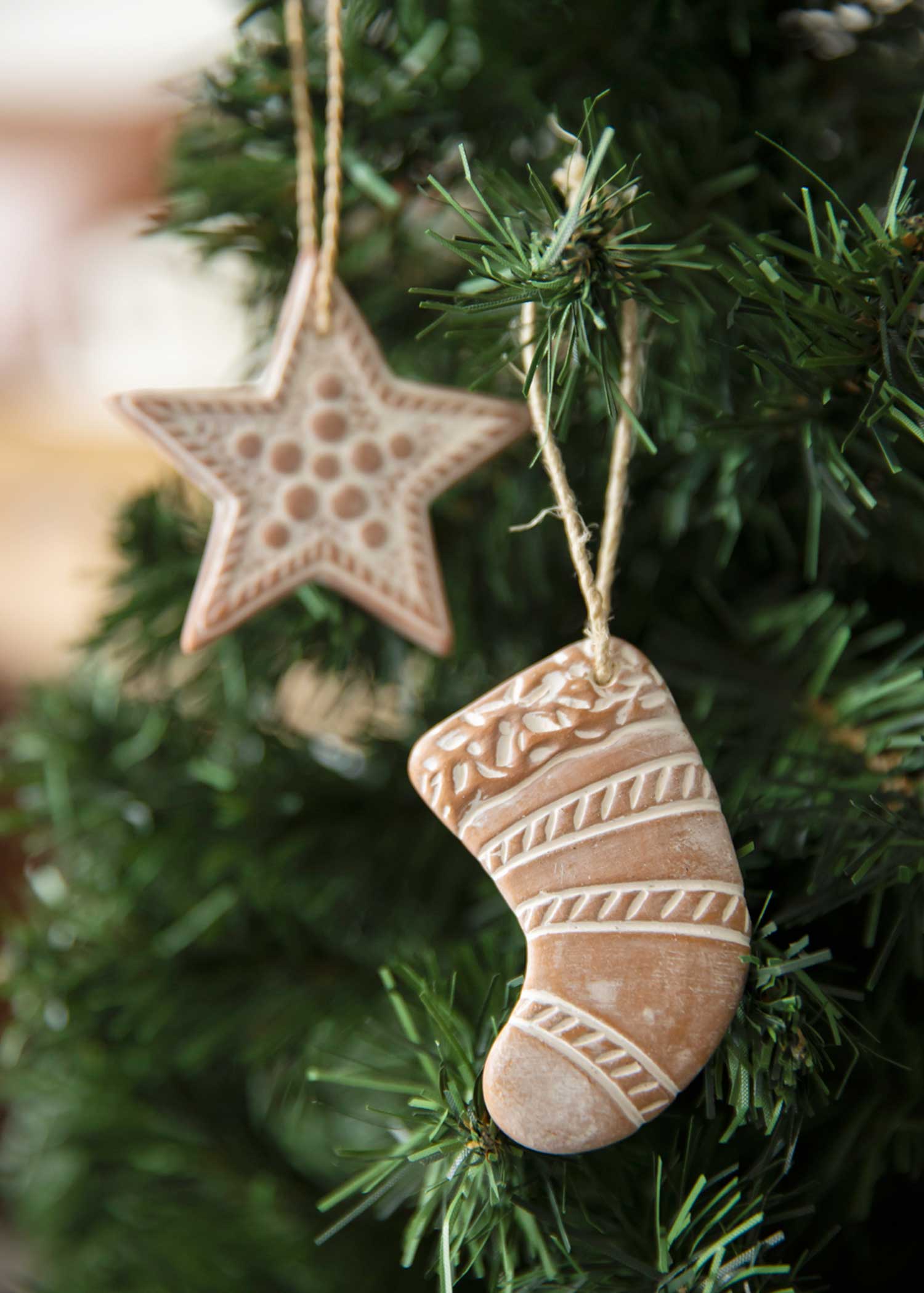 テラコッタのオーナメント ソックス