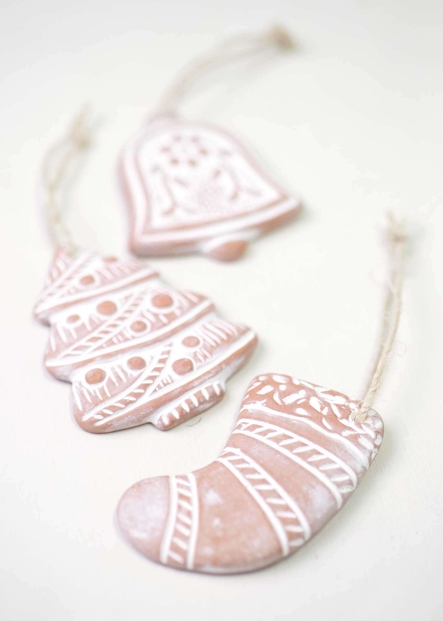 テラコッタのオーナメント ソックス