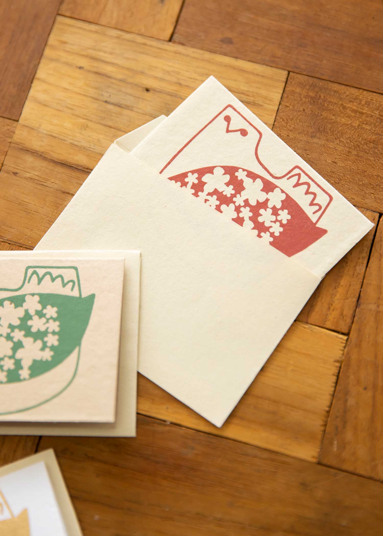 手漉き紙のミニグリーティングカード(3枚セット)