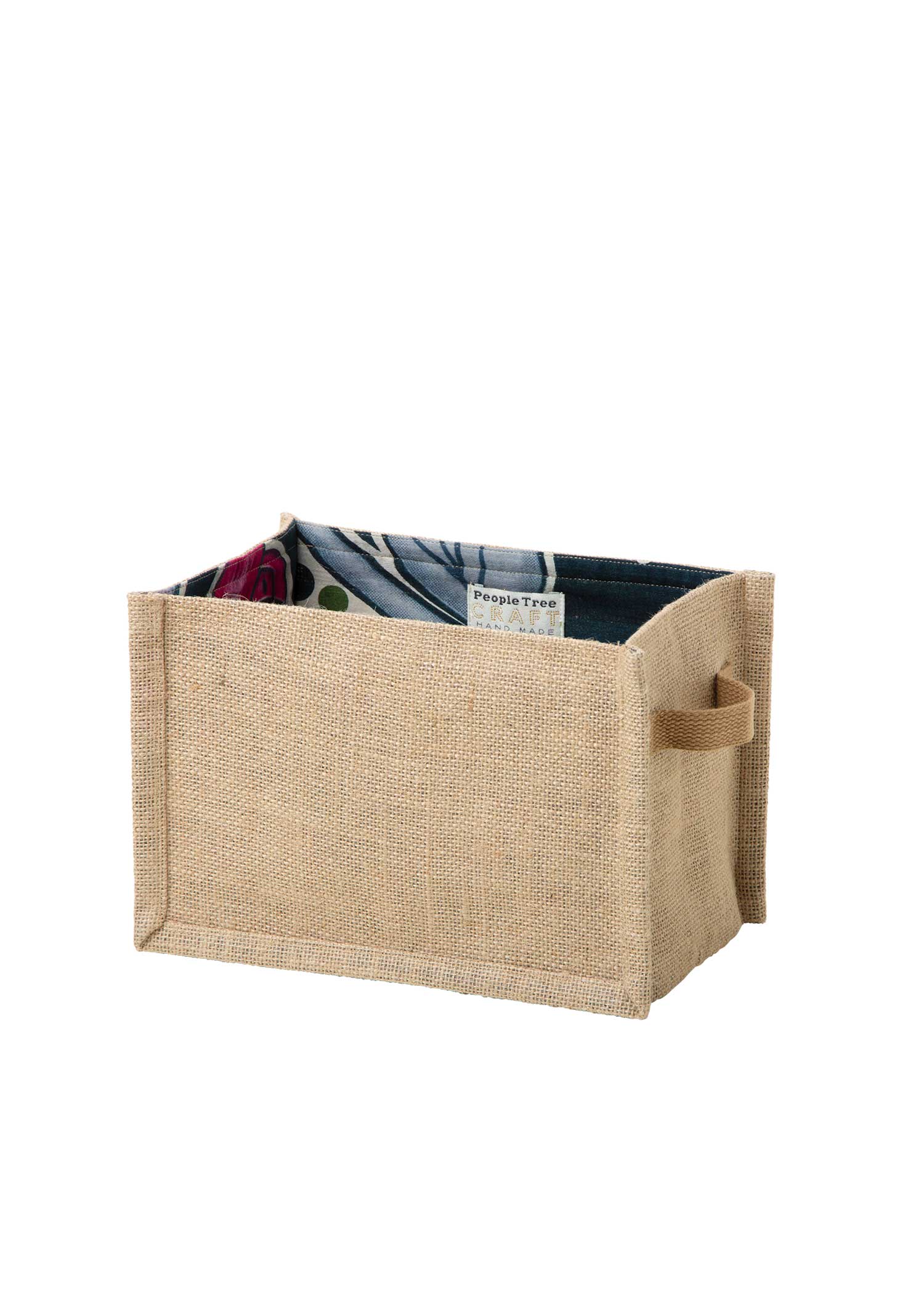 ジュート&リサイクルサリーのBOX型収納バスケット(小)