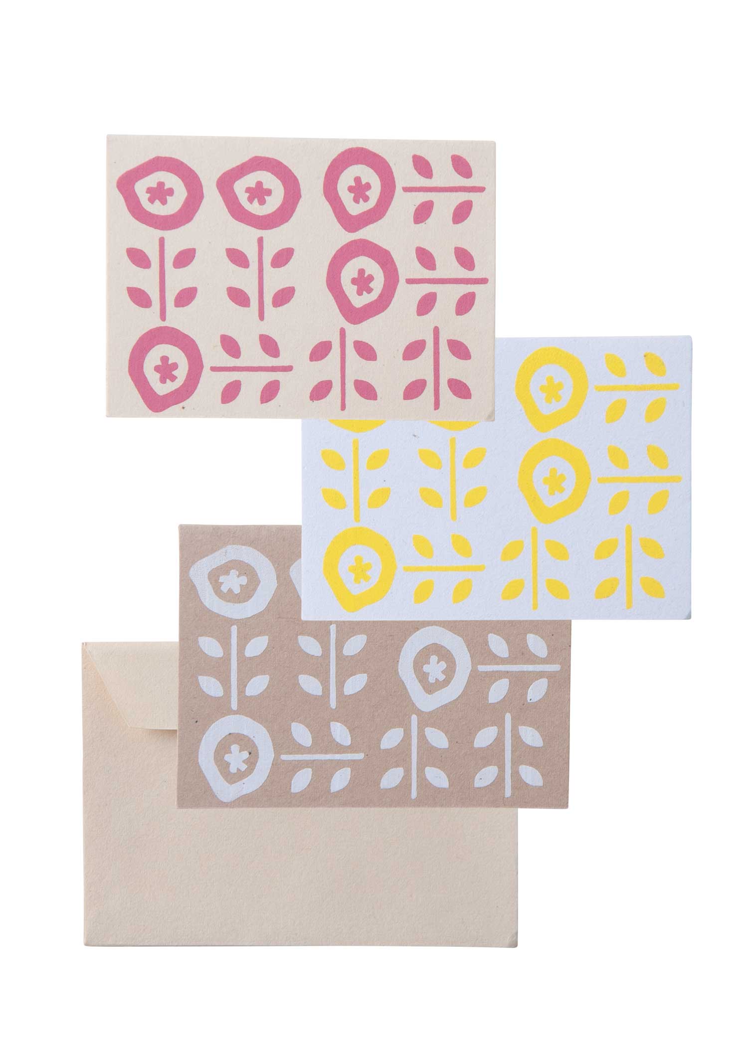 手漉き紙のミニグリーティングカード(3枚セット)