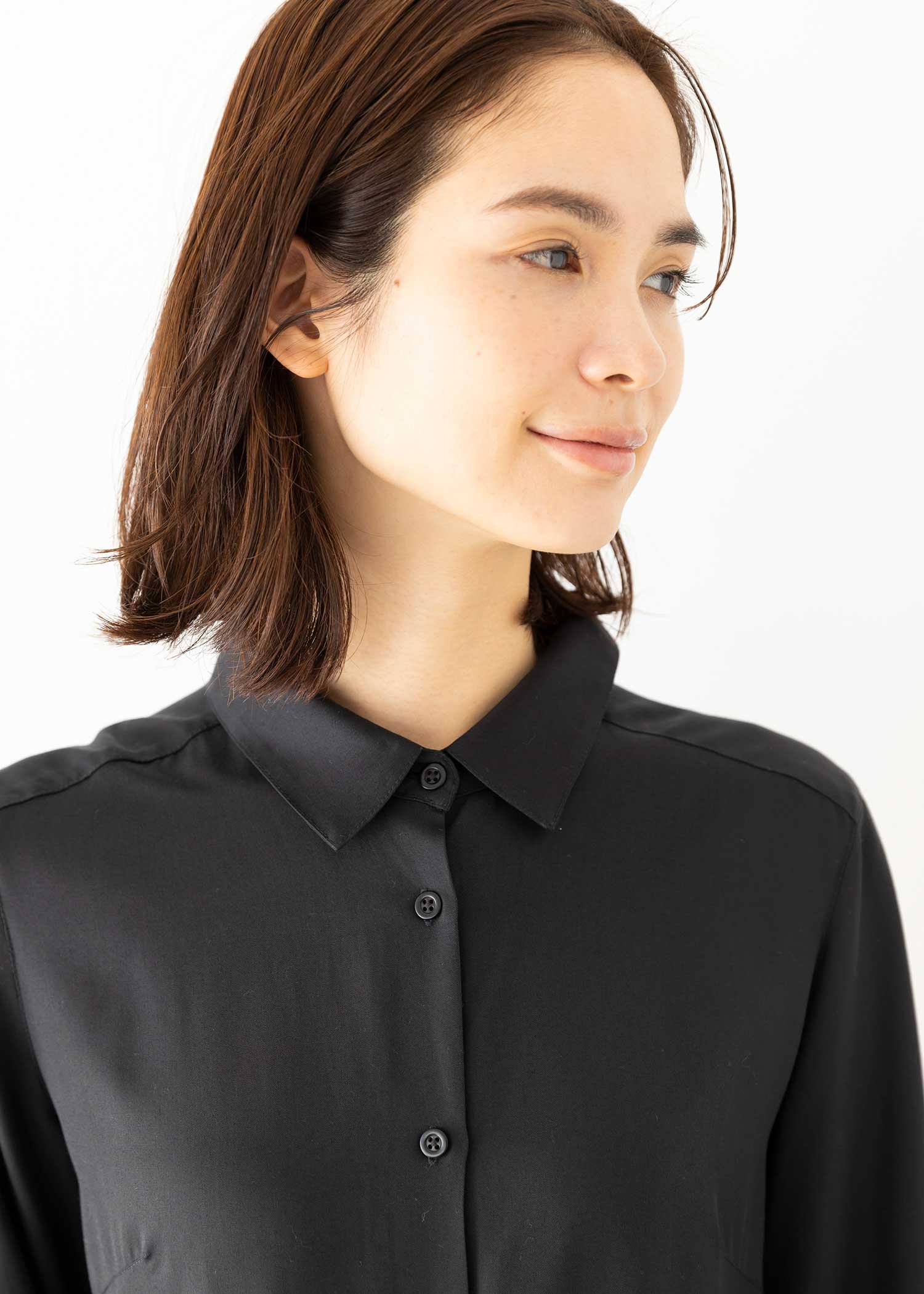 フロントギャザーシャツドレス