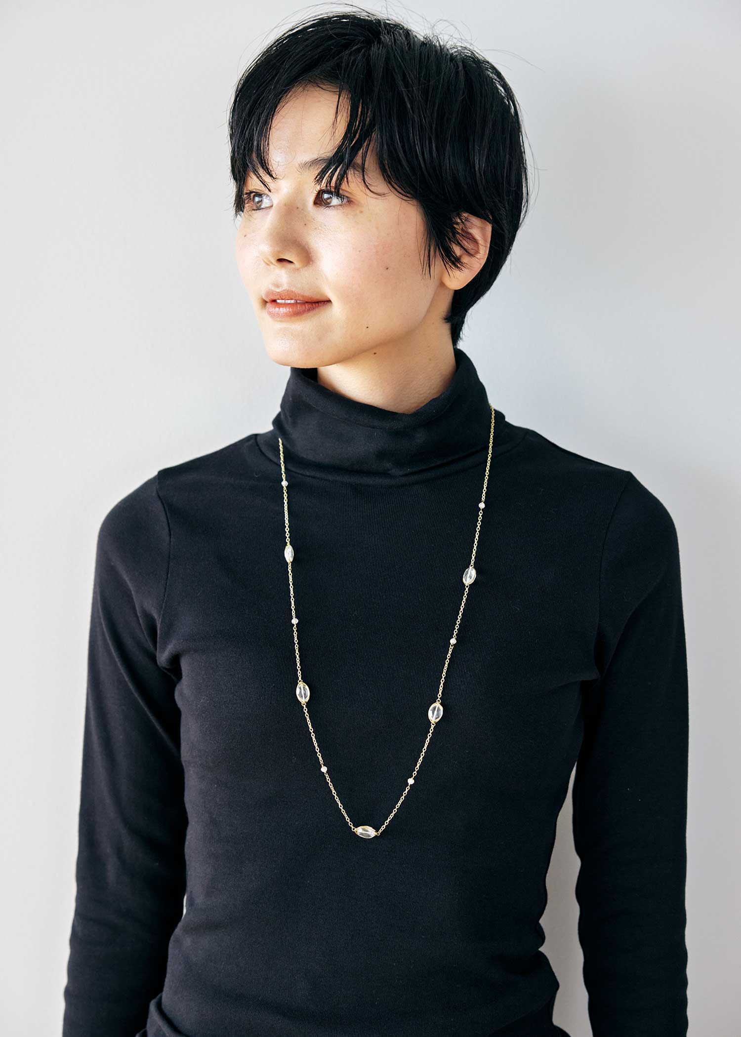 天然石ロングネックレス