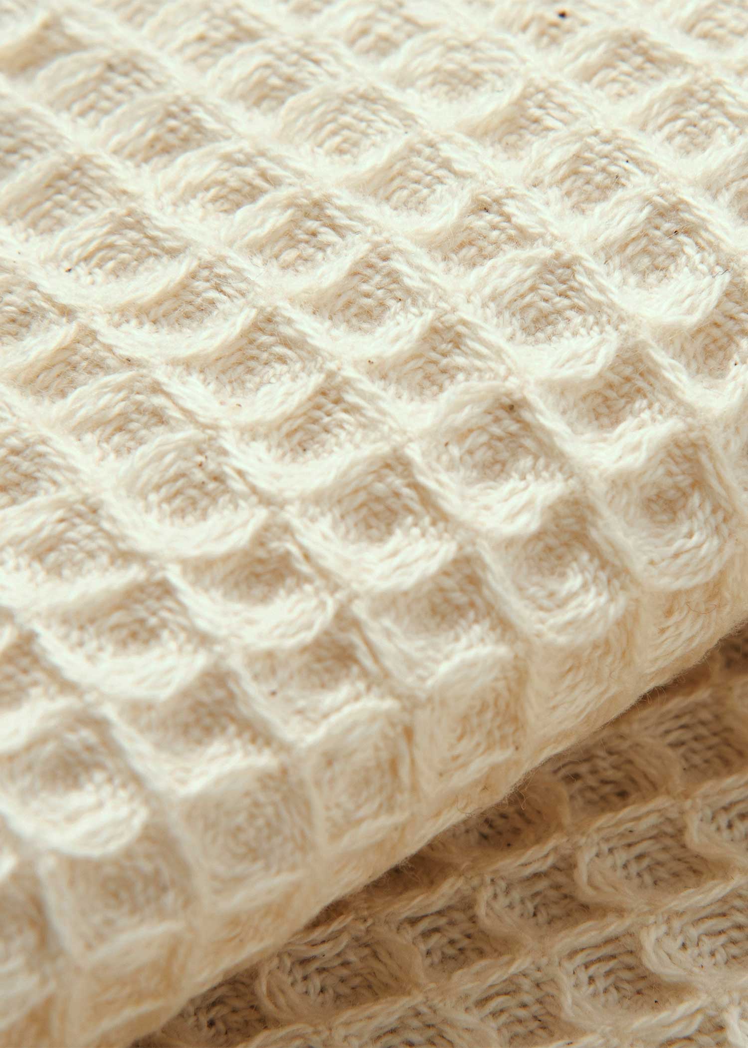 SLOW ORGANIC オーガニックコットン手織りワッフルフェイスタオル