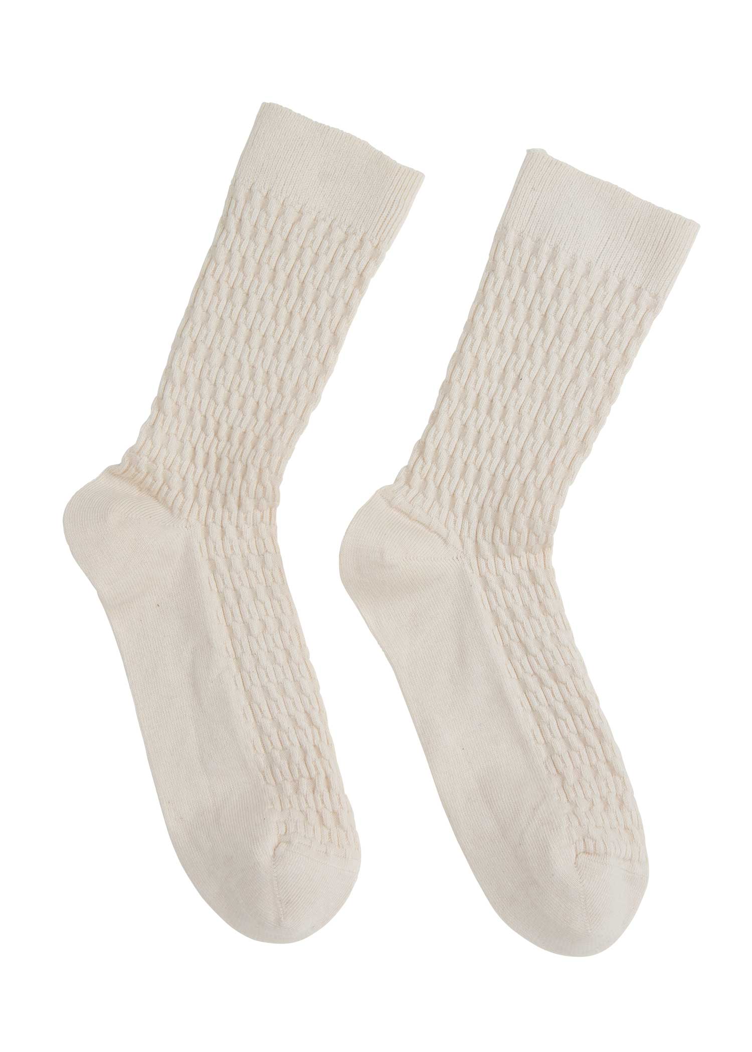 オーガニックコットンケーブル編みソックス