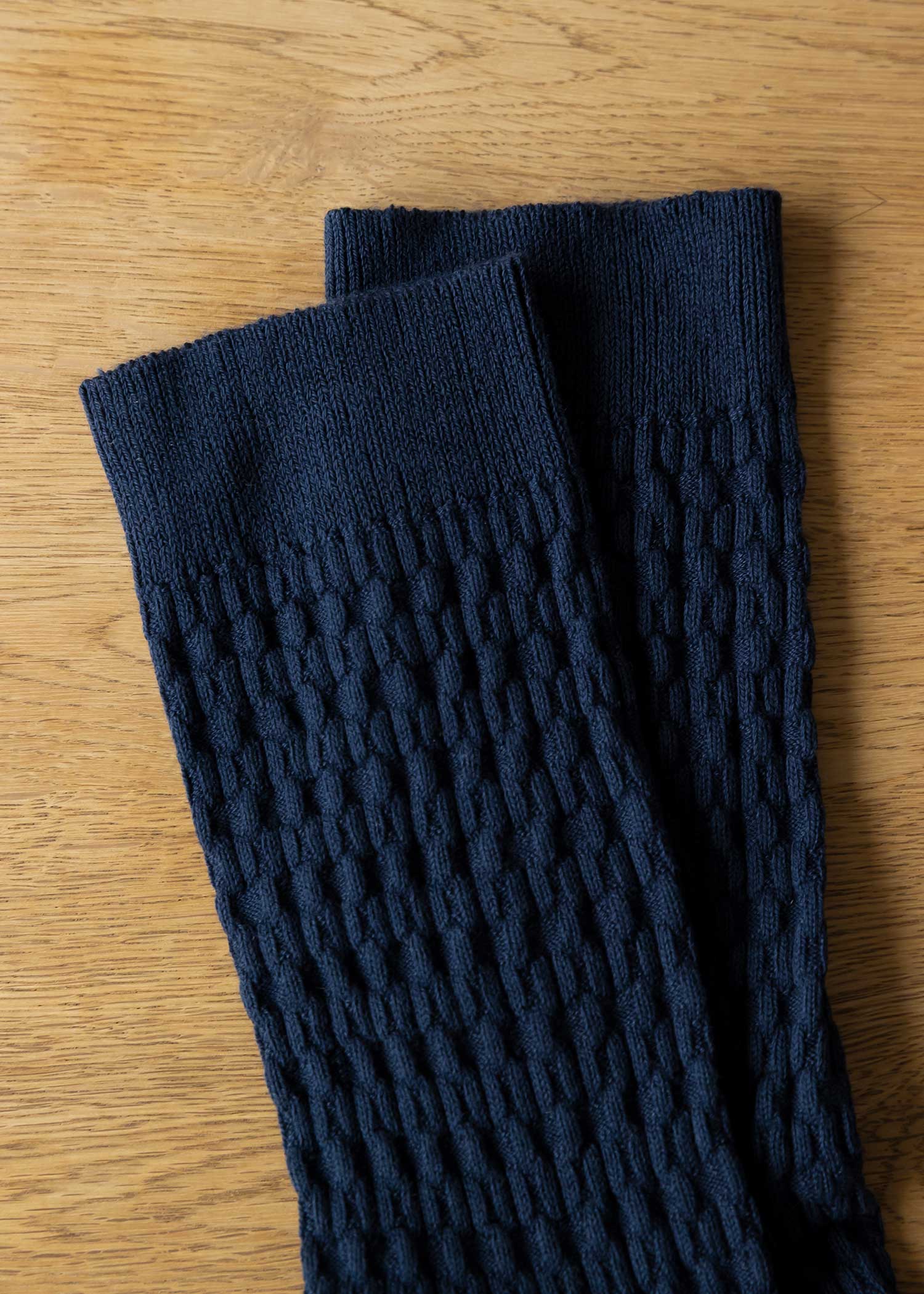 オーガニックコットンケーブル編みソックス