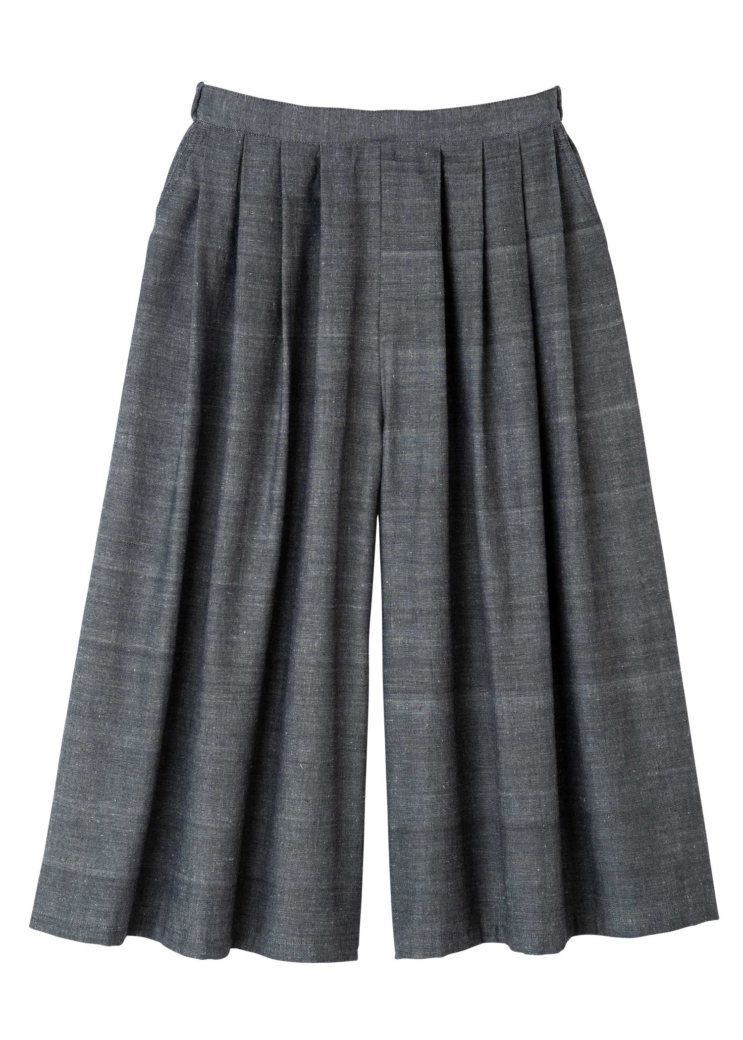 手織りコットンヘンプロングキュロット