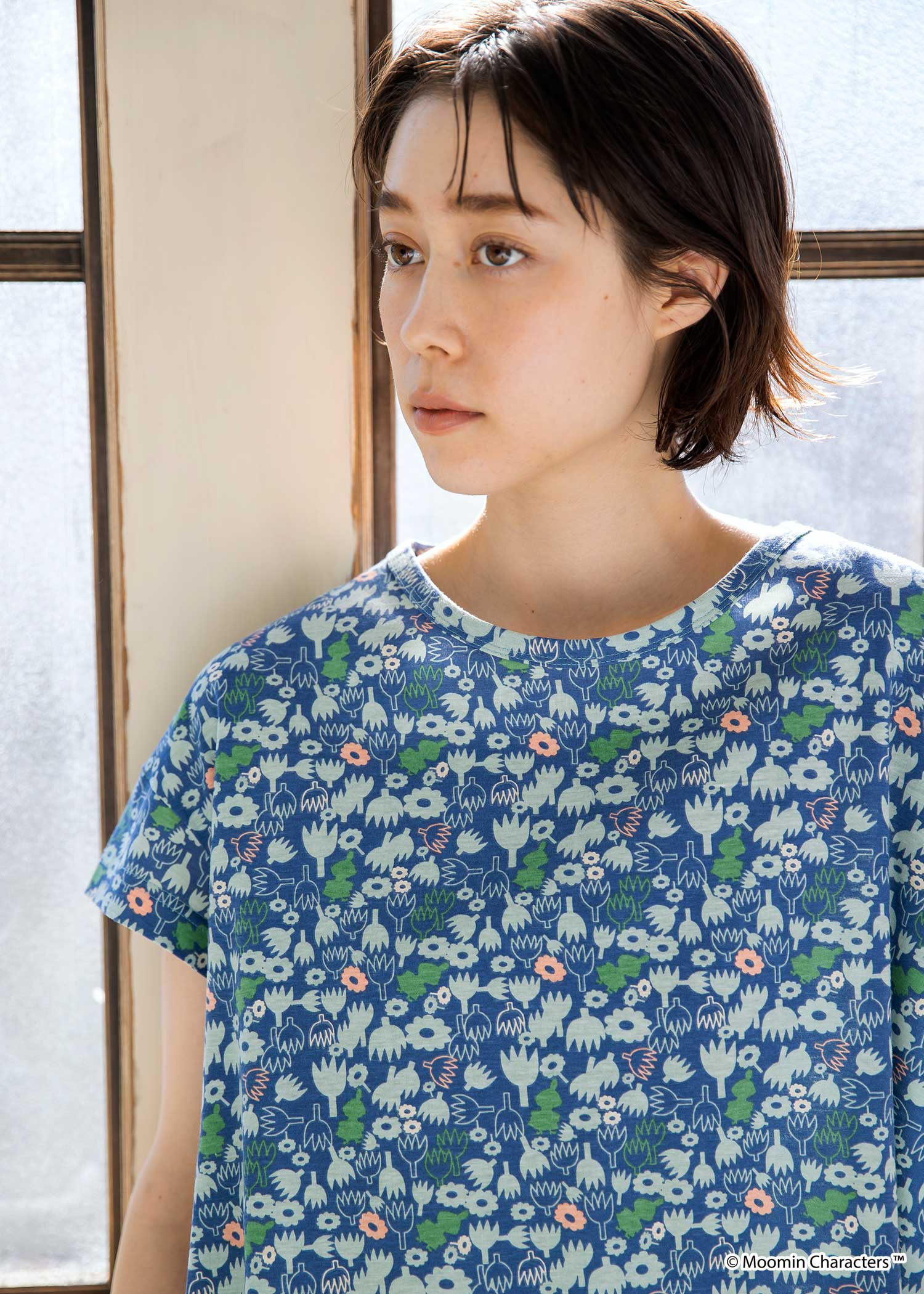 ムーミンオーガニックコットンミイ&フラワープリントイージードレス