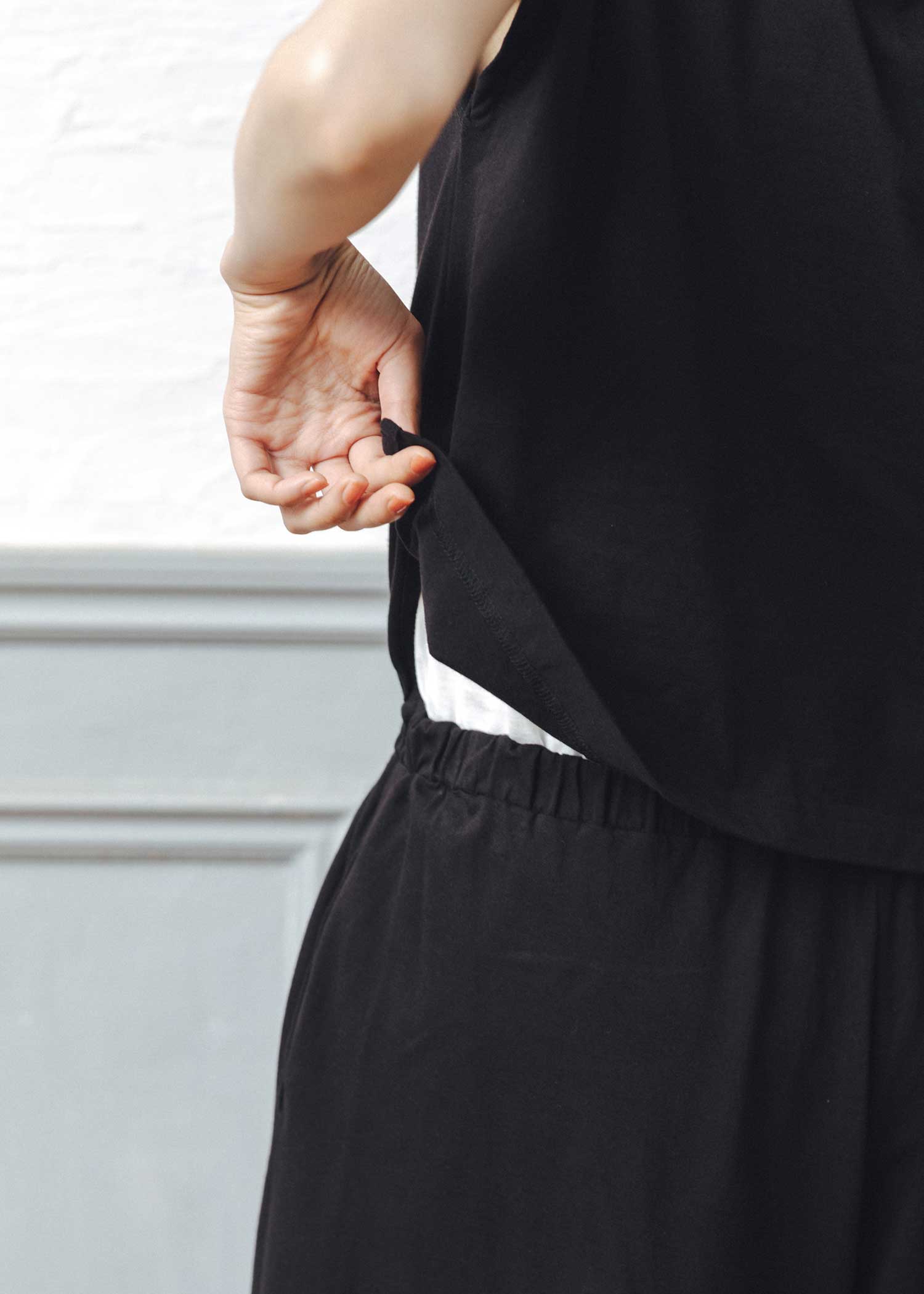 オーガニックコットンフレンチスリーブオールインワン