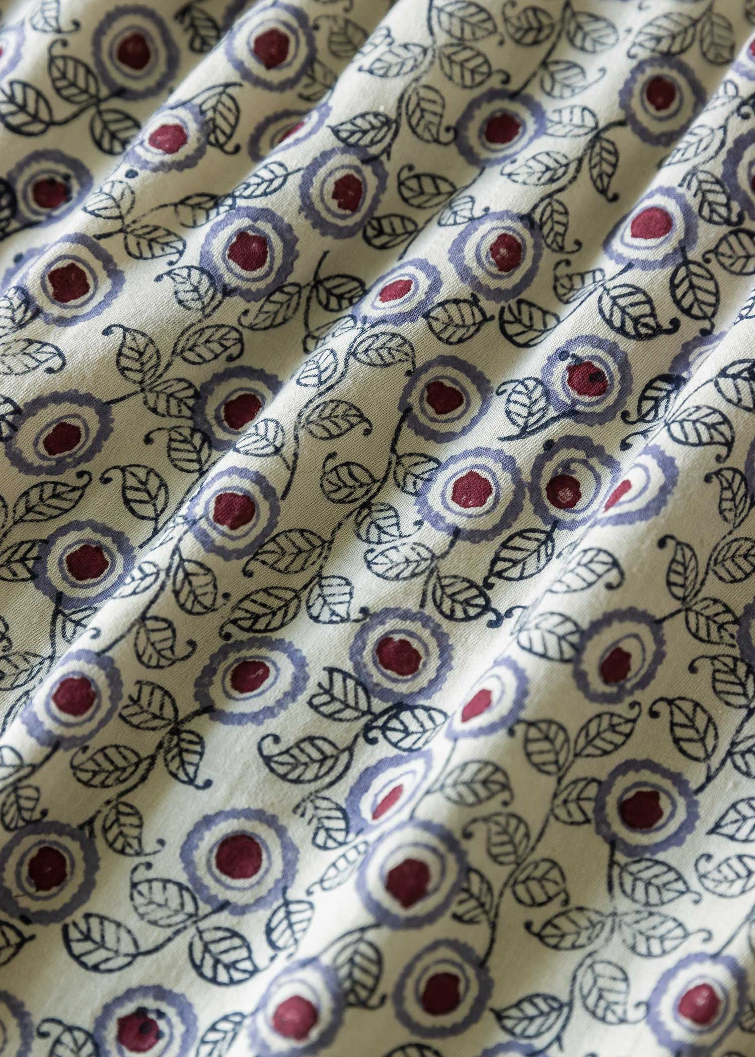 V&Aブロックプリントコットンサテンタックスカート