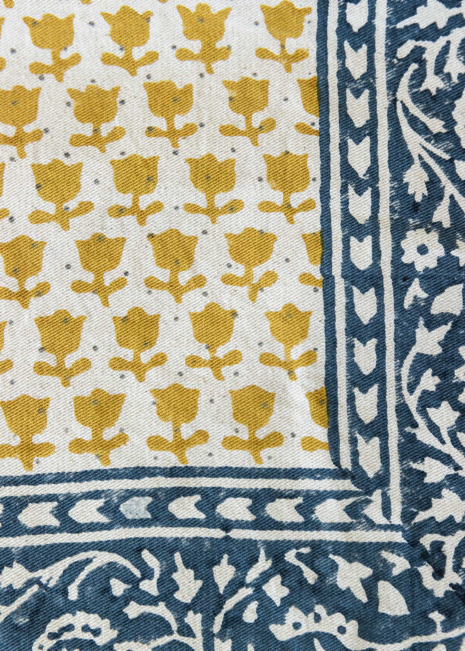 ブロックプリントクッションカバー