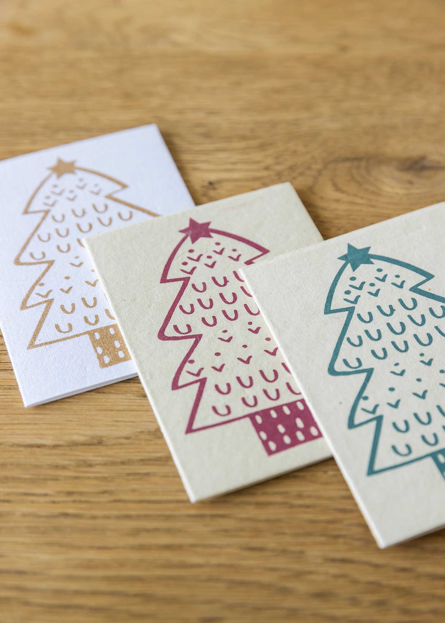 手漉き紙のミニグリーティングカード(3枚セット)