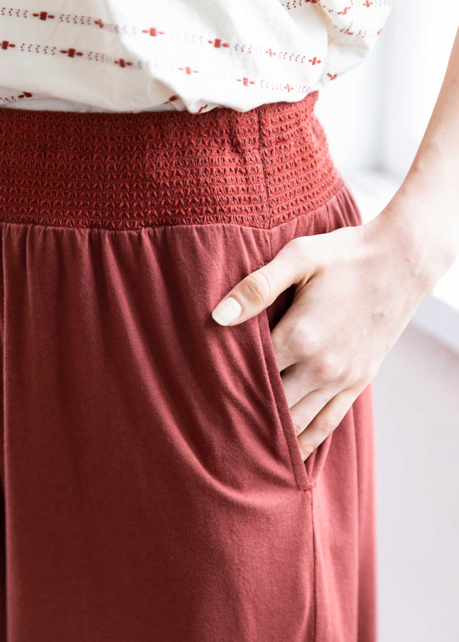 オーガニックコットン天竺ウエストシャーリングパンツ