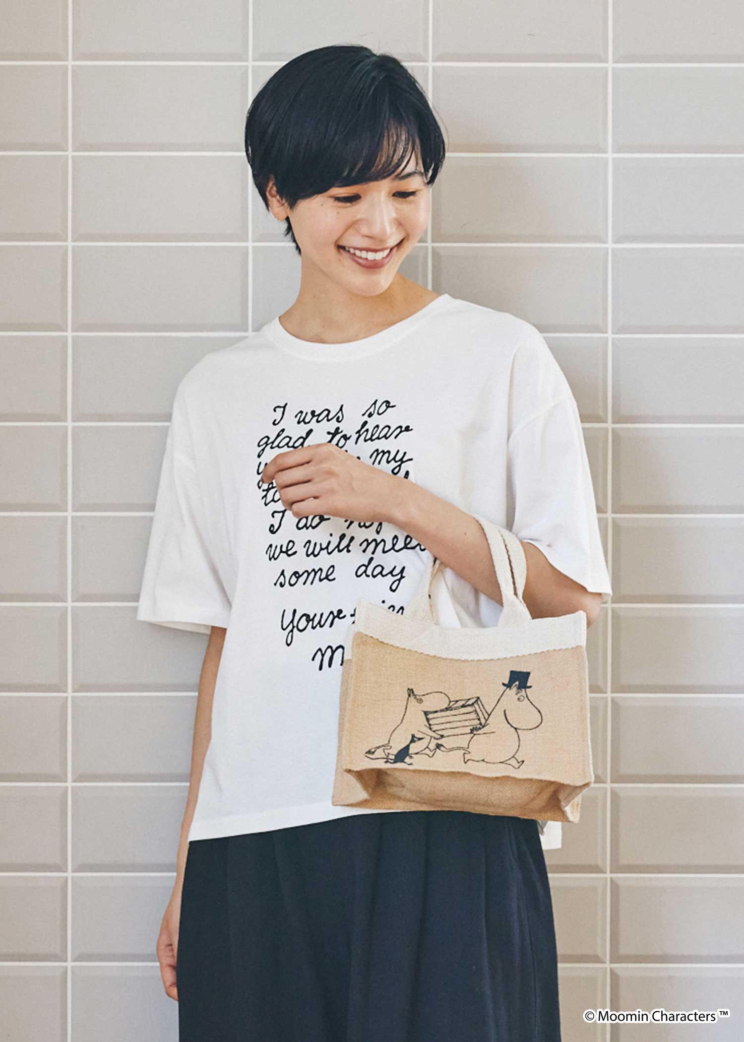 ムーミン ジュートプリントミニバッグ