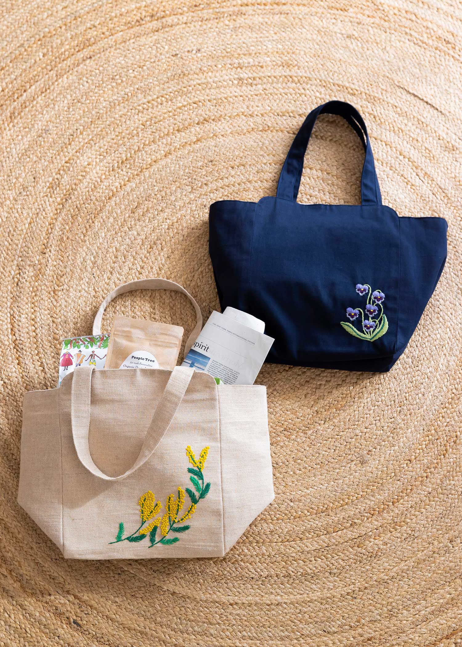 手刺繍アジャスタブルバッグ