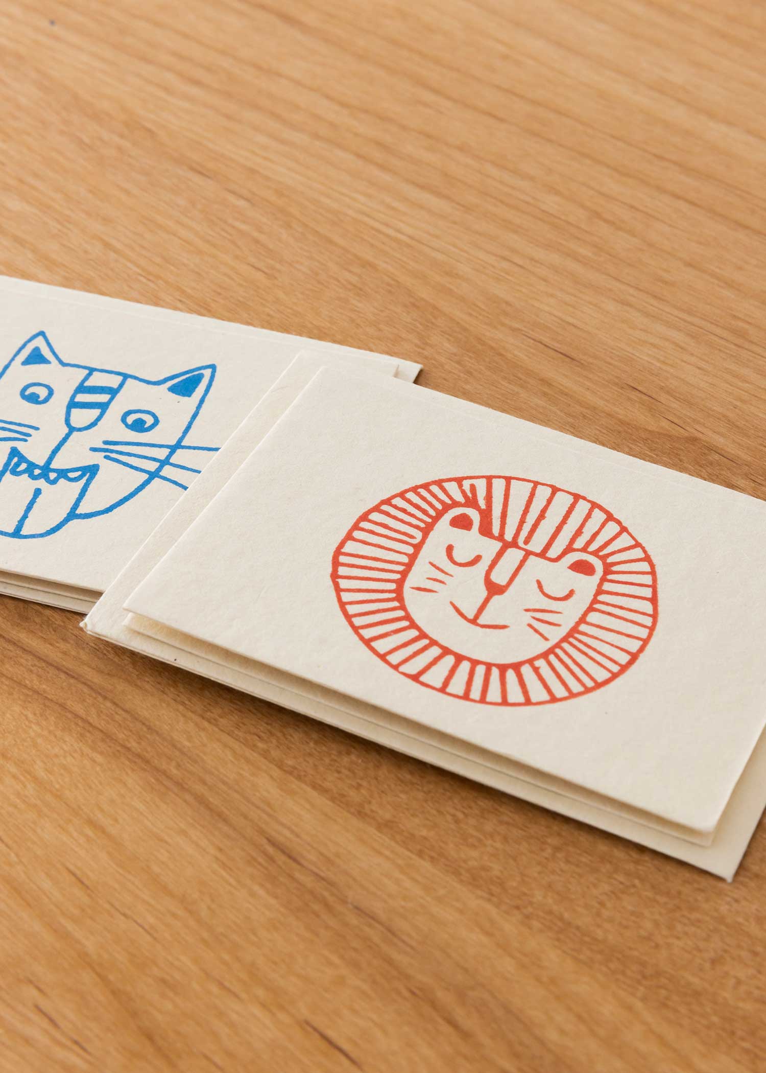 手漉き紙のミニグリーティングカード(2枚セット)