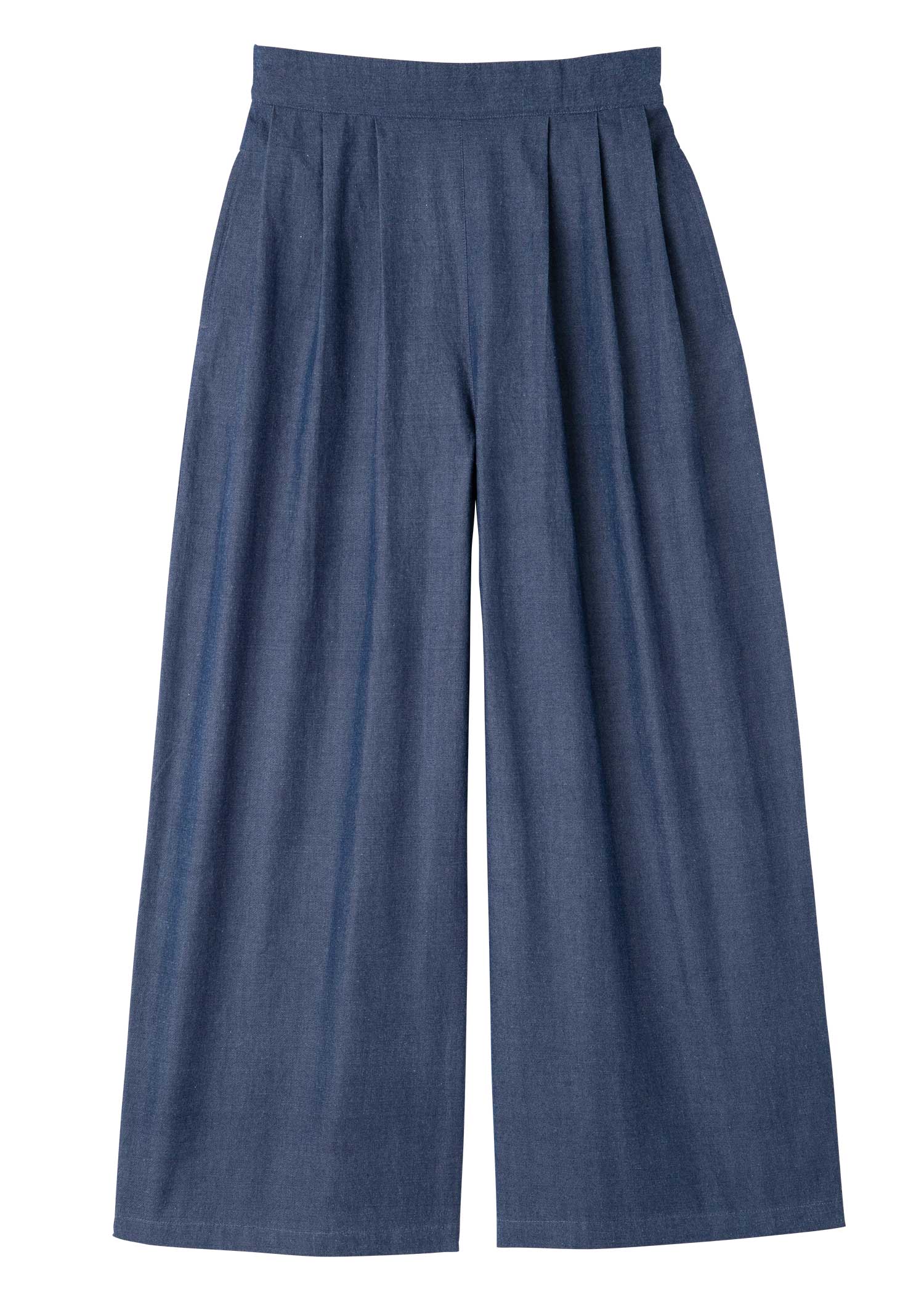 手織りオーガニックコットンフレンチノット手刺繍ワイドパンツ