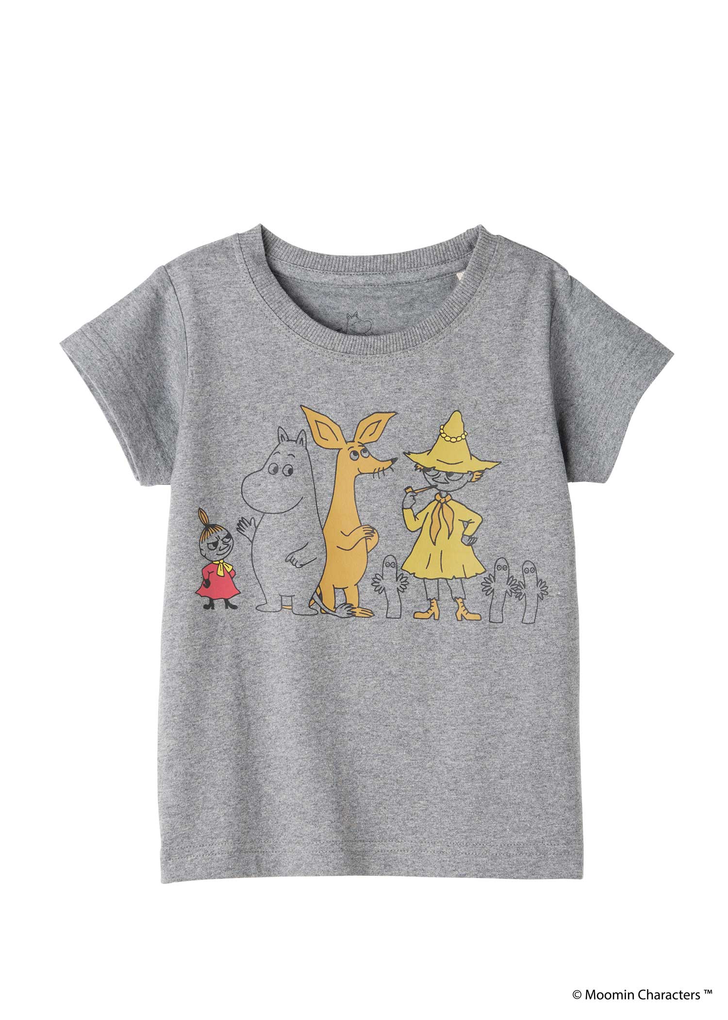 ムーミン オーガニックコットンキッズTシャツ・仲間と一緒に