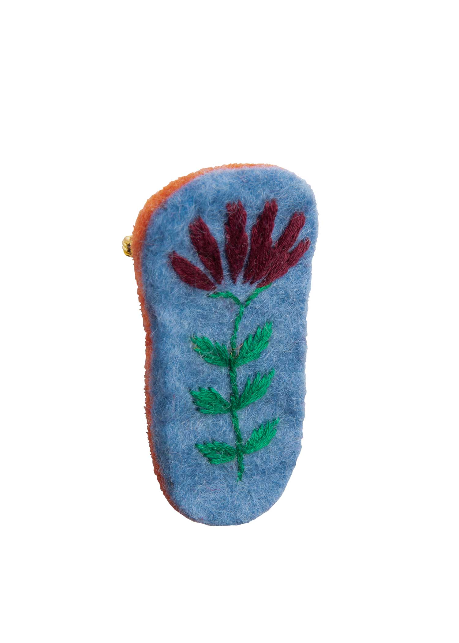 フェルトの手刺繍フラワーブローチ
