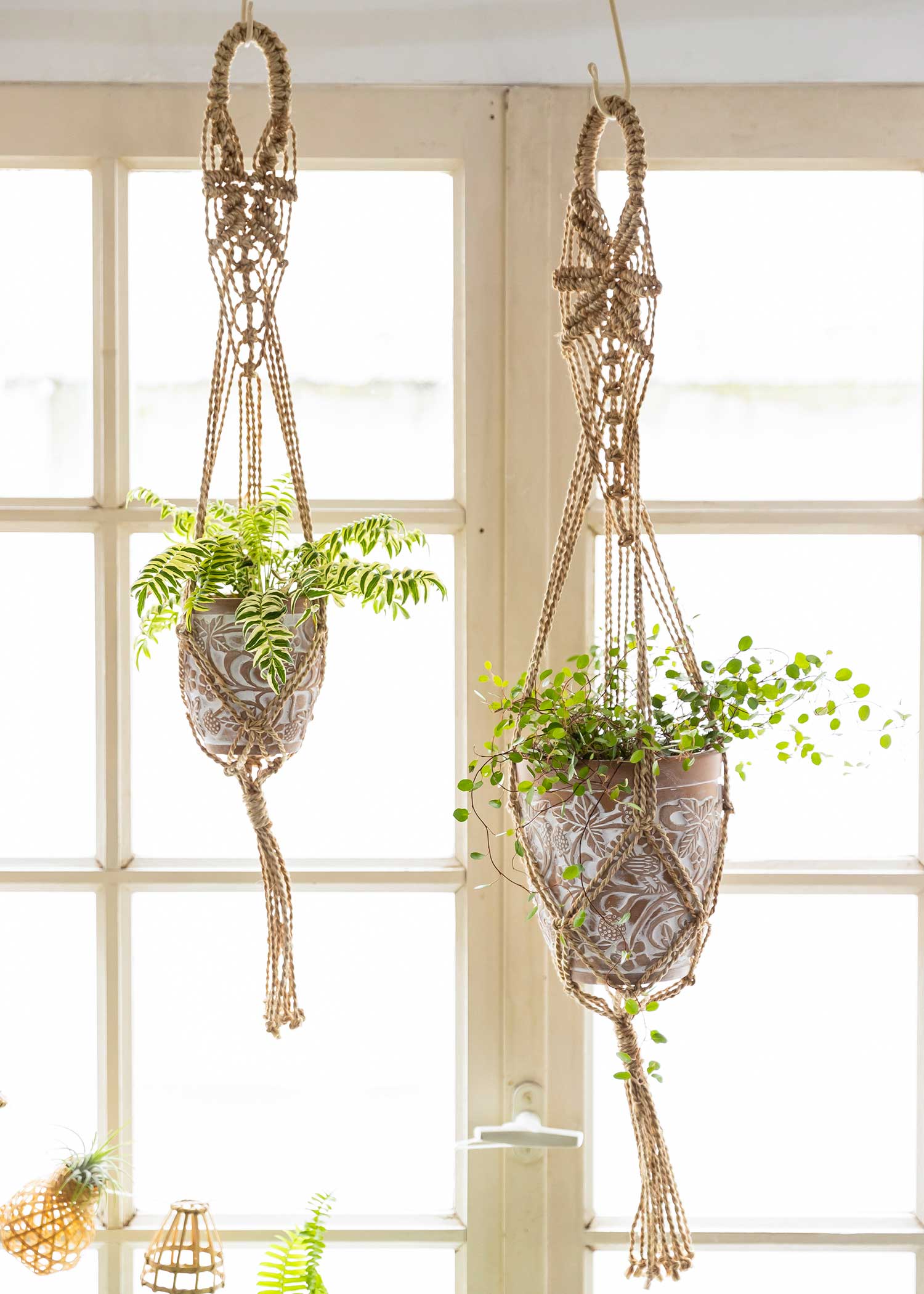 手編みマクラメプラントハンガー(大)