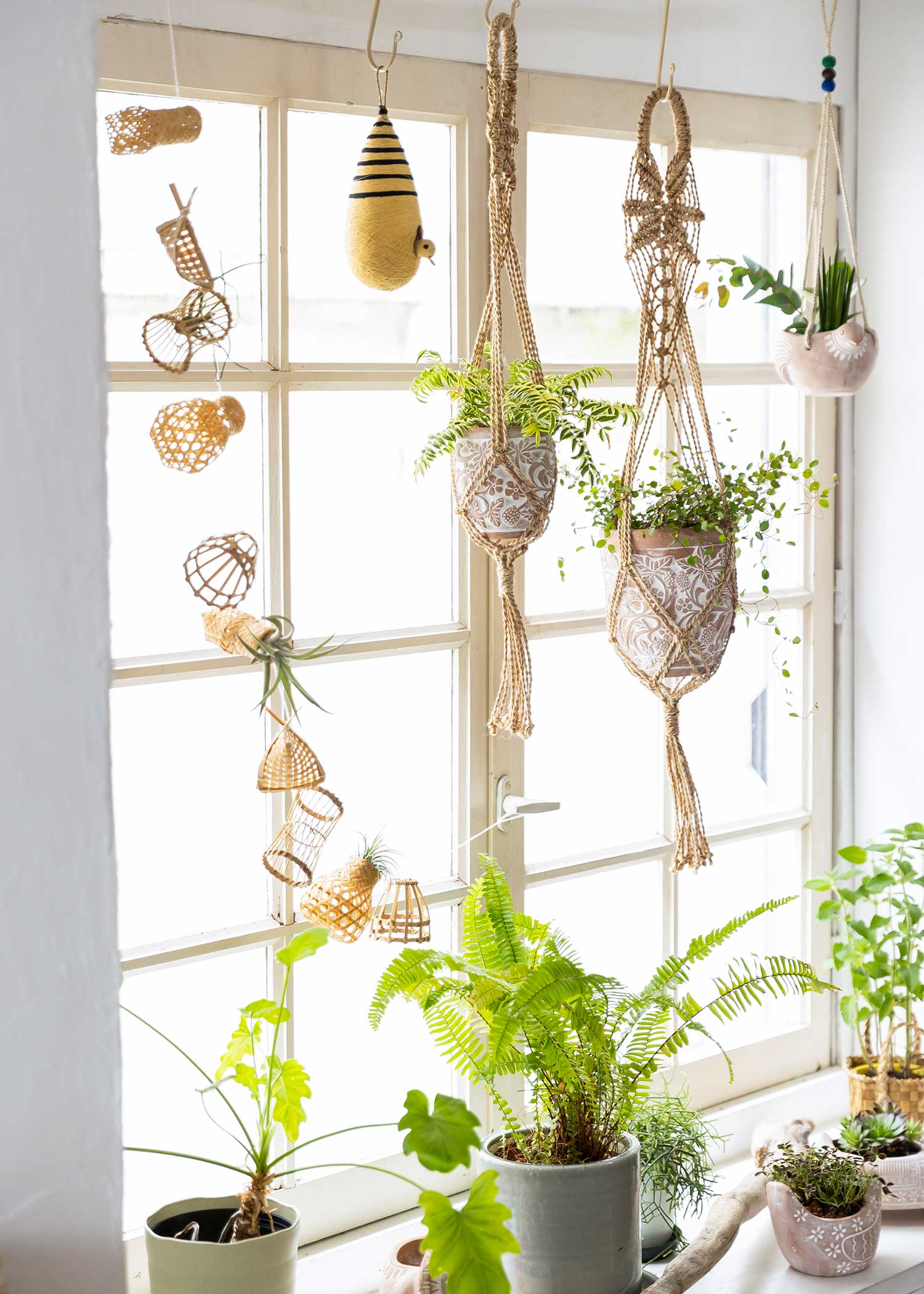 手編みマクラメプラントハンガー(大)