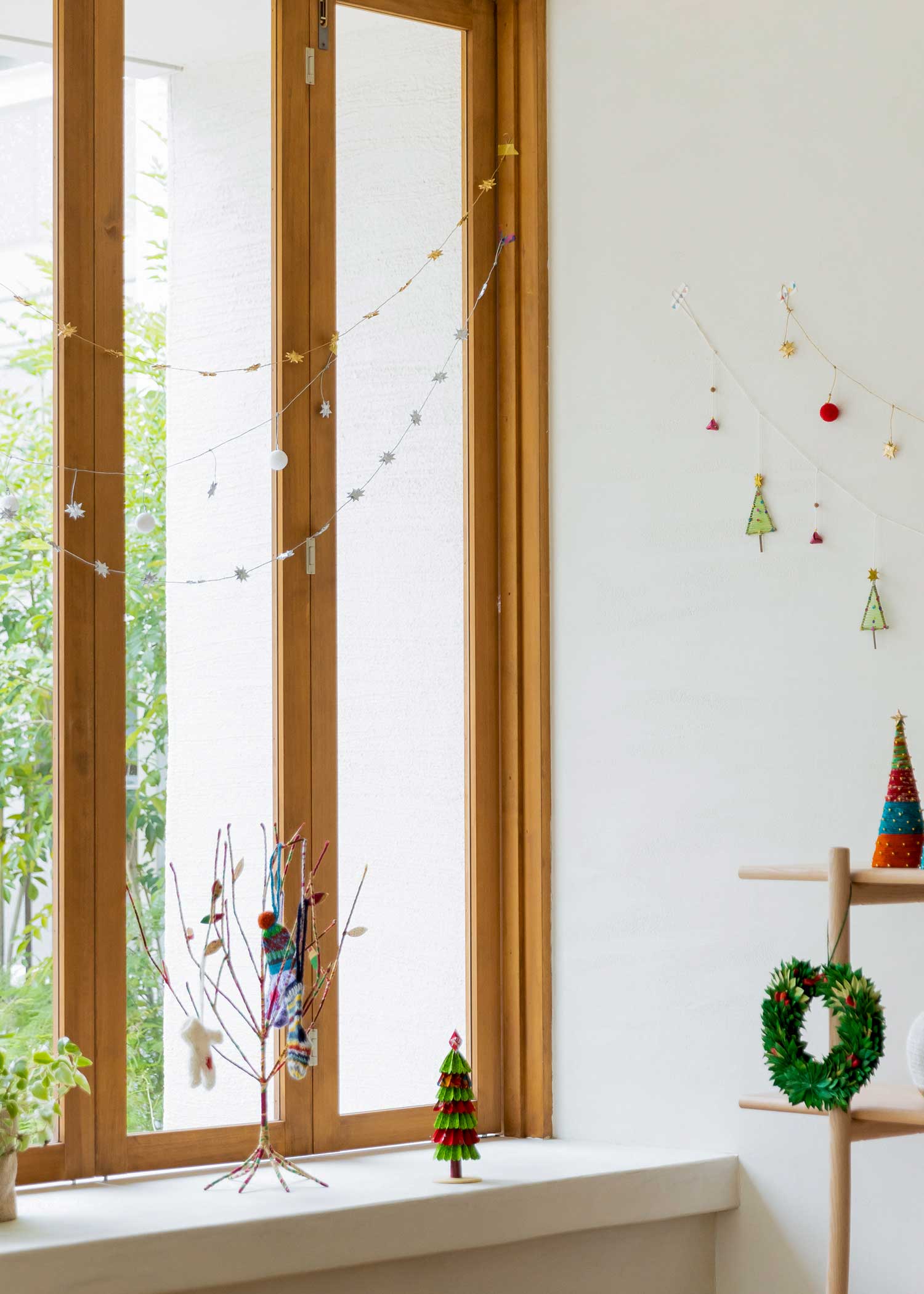 コットンボール&パームリーフガーランド