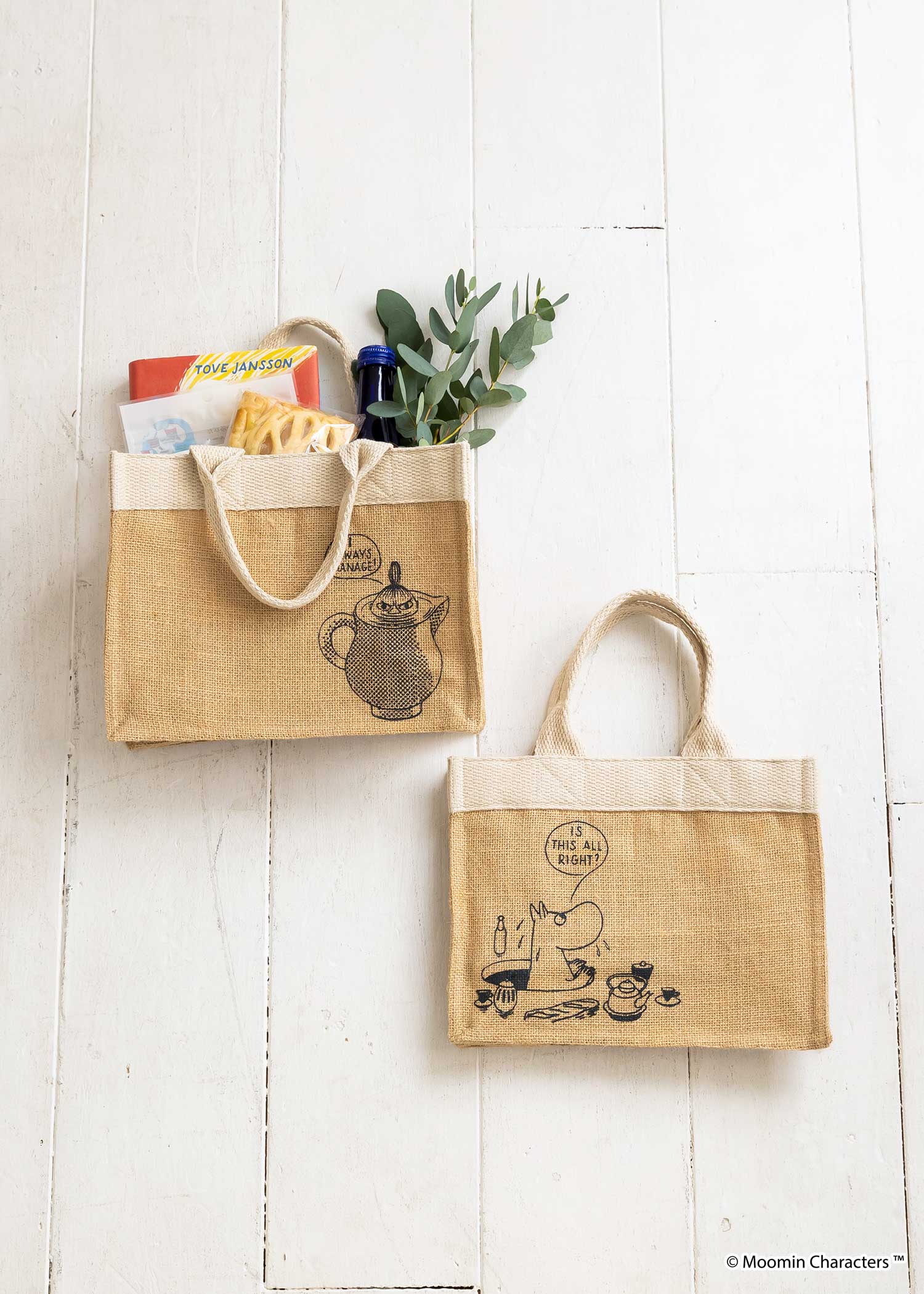 ムーミン ジュートプリントミニバッグ