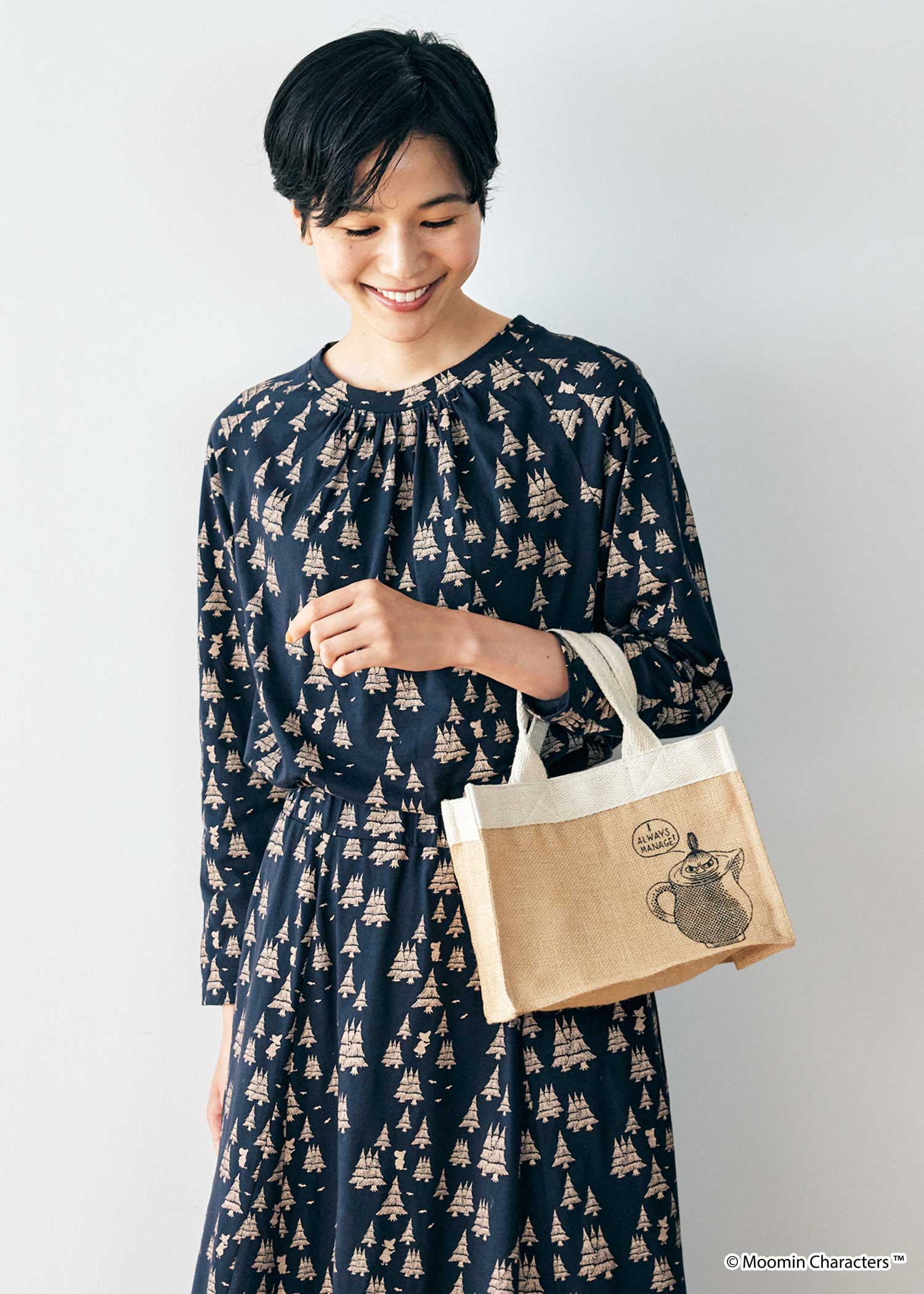 ムーミン ジュートプリントミニバッグ