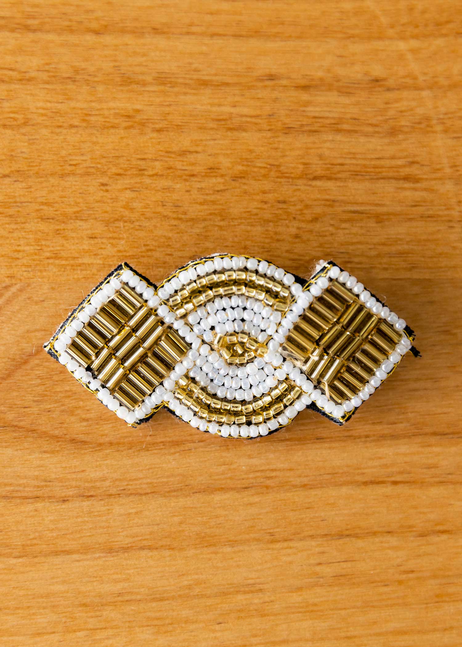 シードビーズスクエア&サークルブローチ