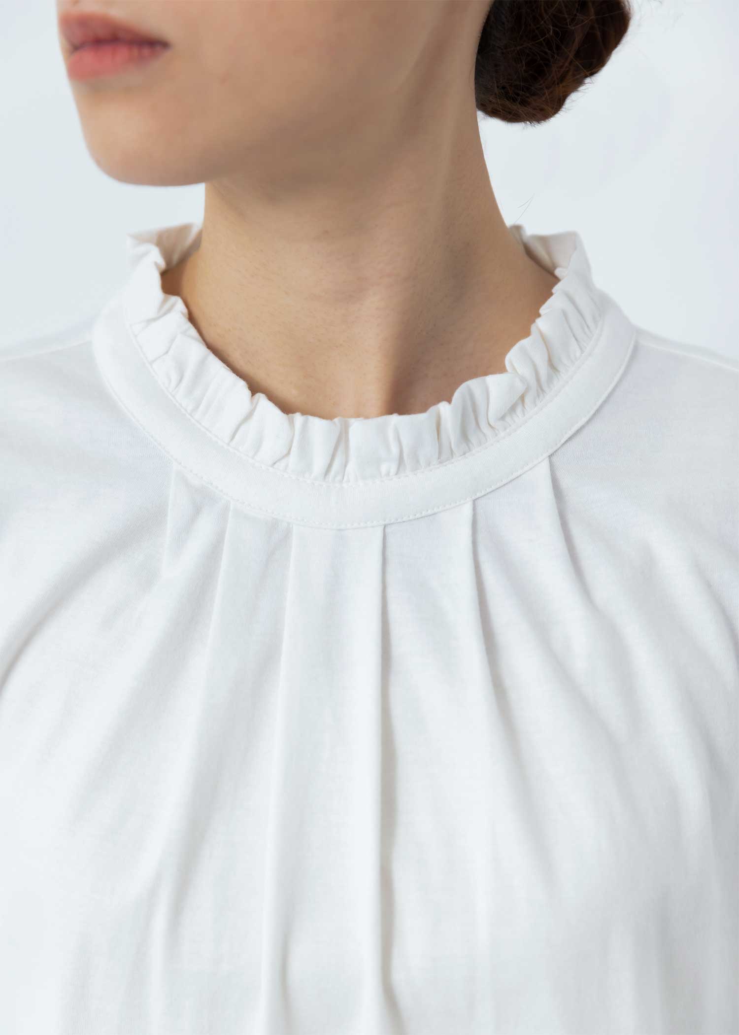 オーガニックコットン天竺モックネックトップ