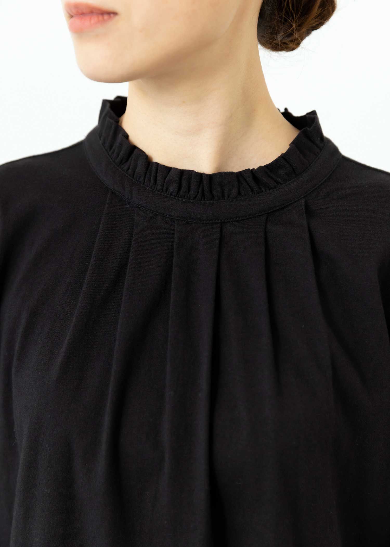 オーガニックコットン天竺モックネックトップ