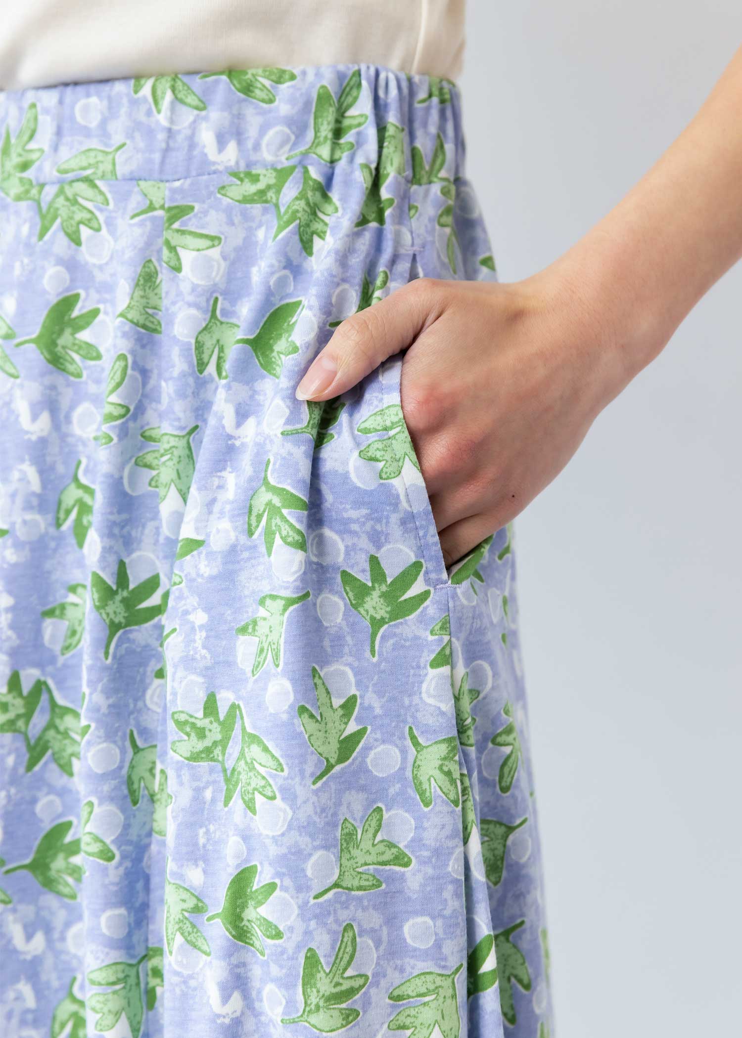 オーガニックコットンフラワー柄マーメイドスカート