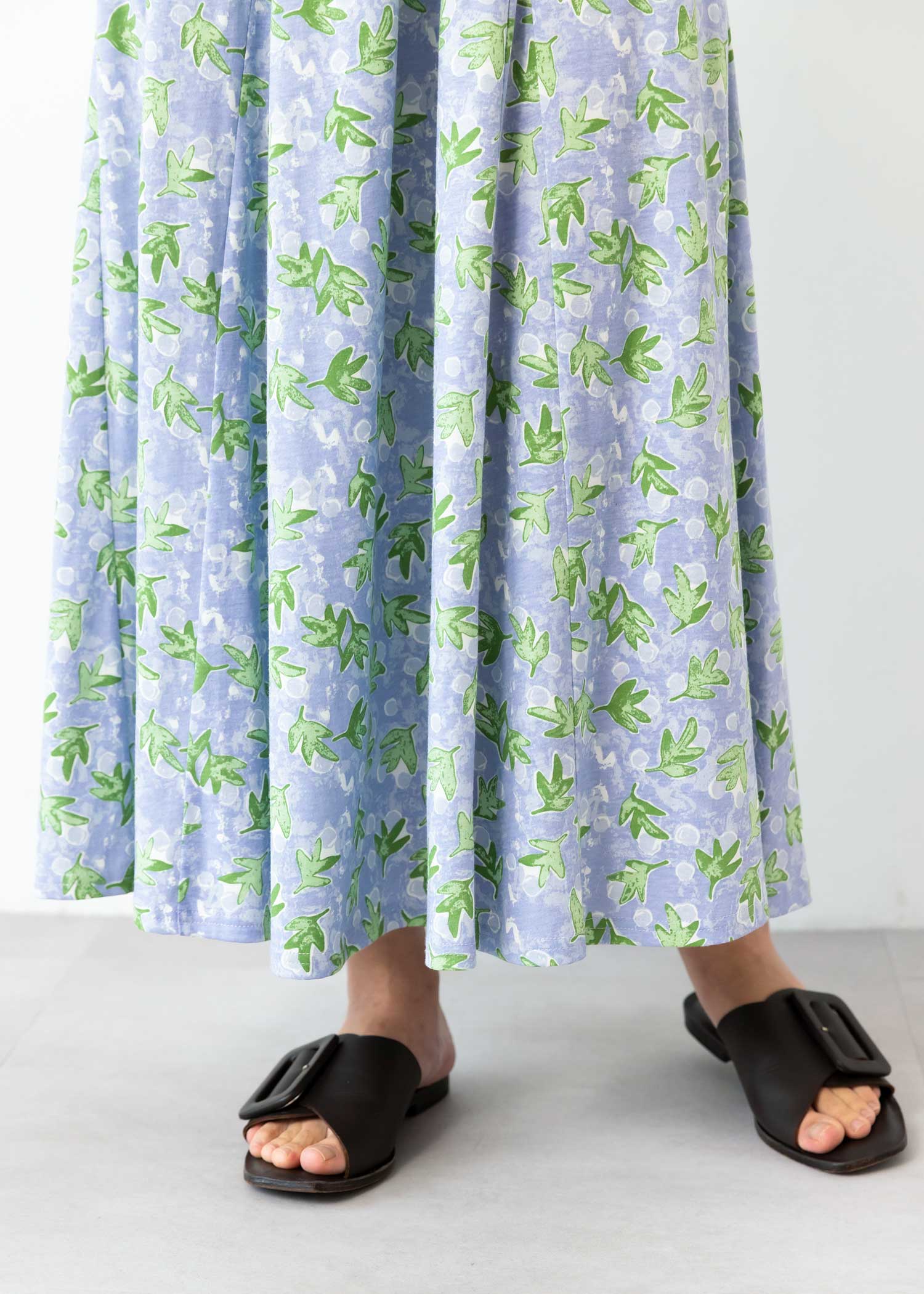 オーガニックコットンフラワー柄マーメイドスカート