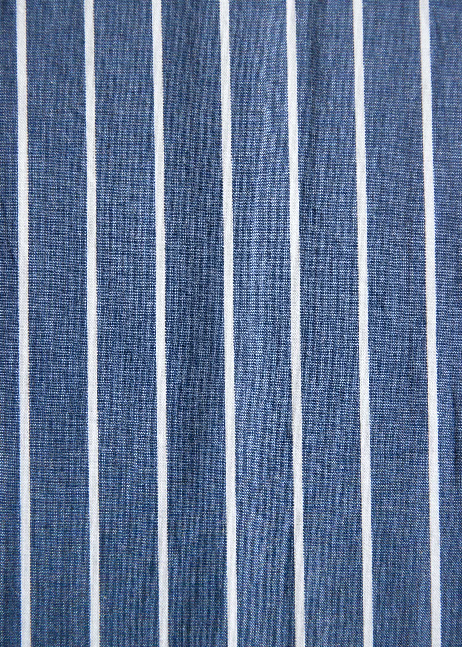 手織りオーガニックコットンシャンブレーストライプスカート