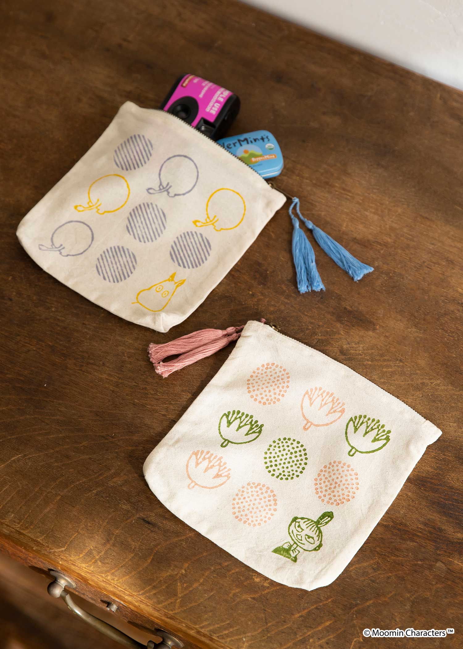 ムーミン ブロックプリントポーチ