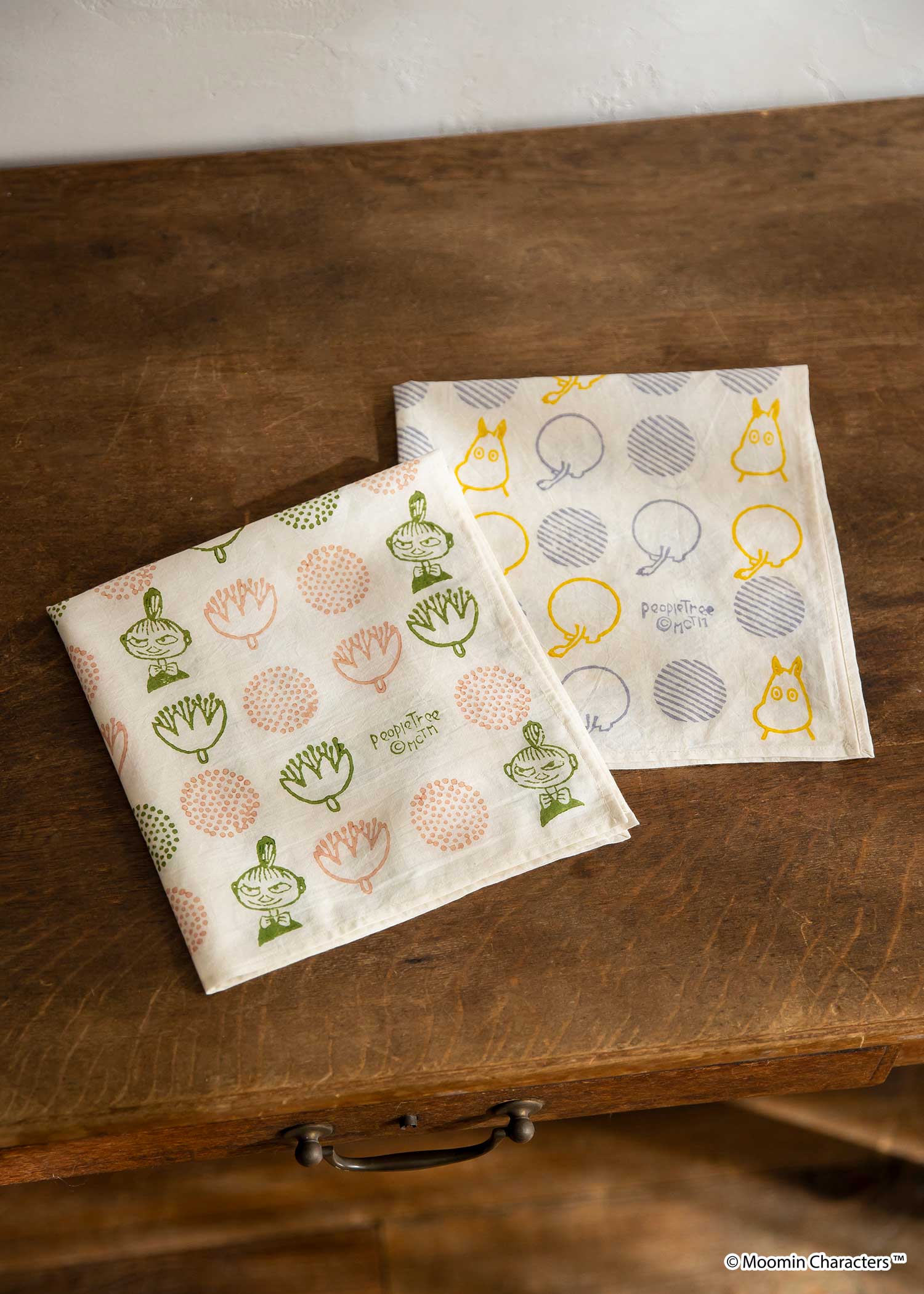ムーミン ブロックプリントハンカチ