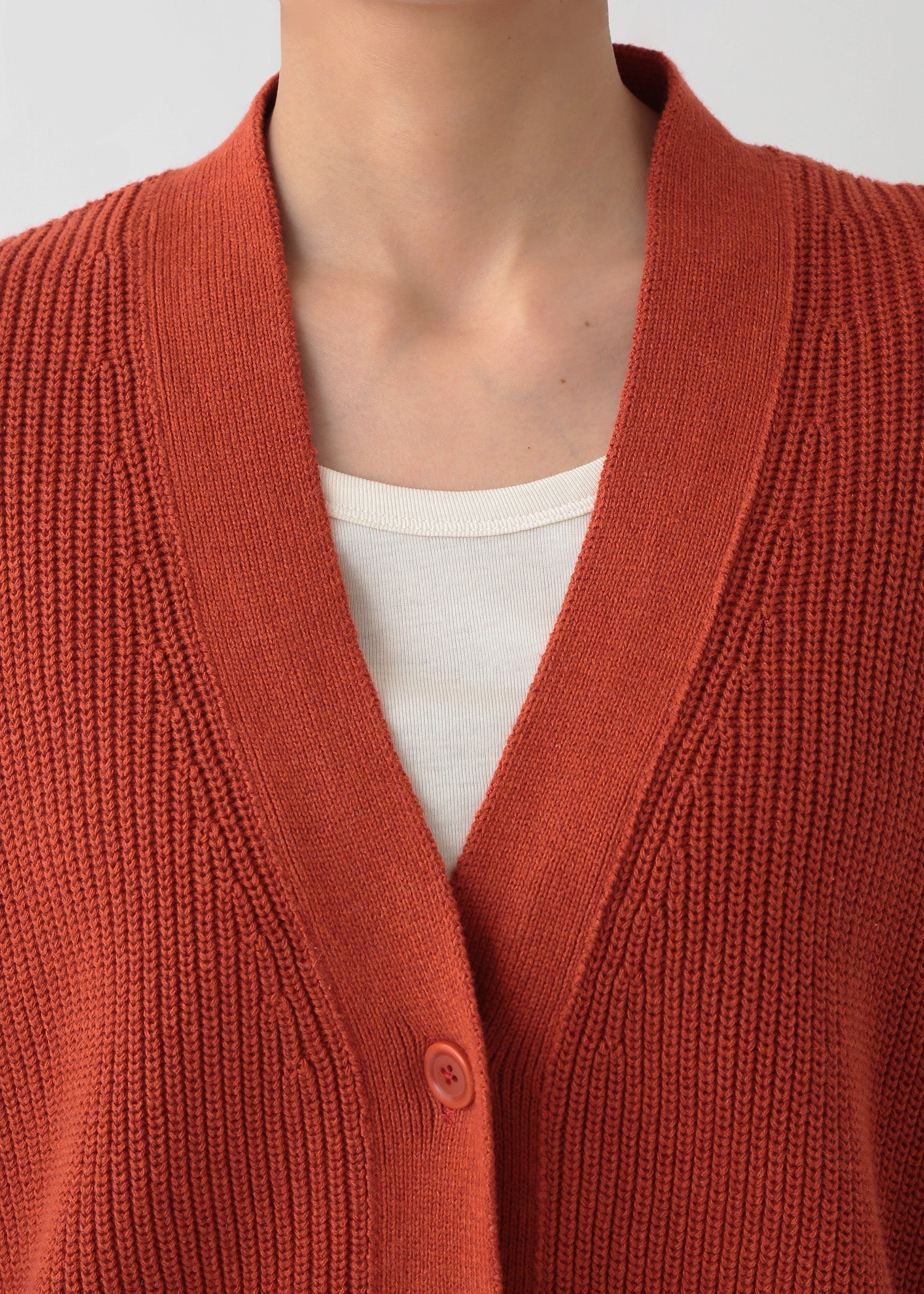 オーガニックコットンニットタック編みカーディガン