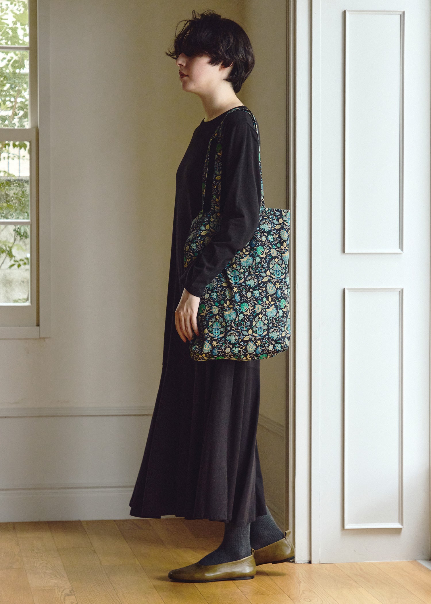 V&A オーガニックコットントートバッグ ヤスミン柄